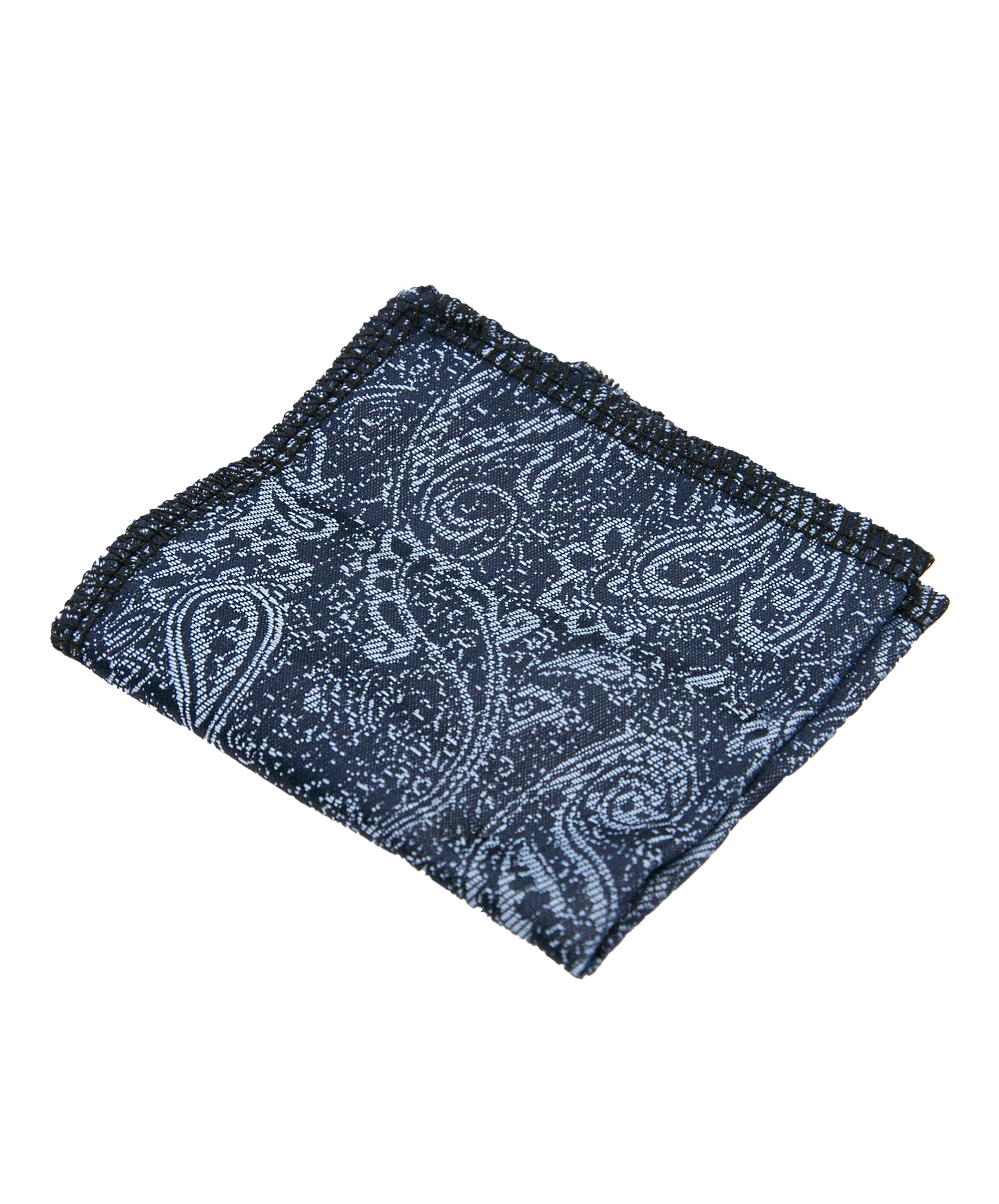 Men’s Paisley Slim Tie & Pocket Square Set in Grey Navy Hankie Picture