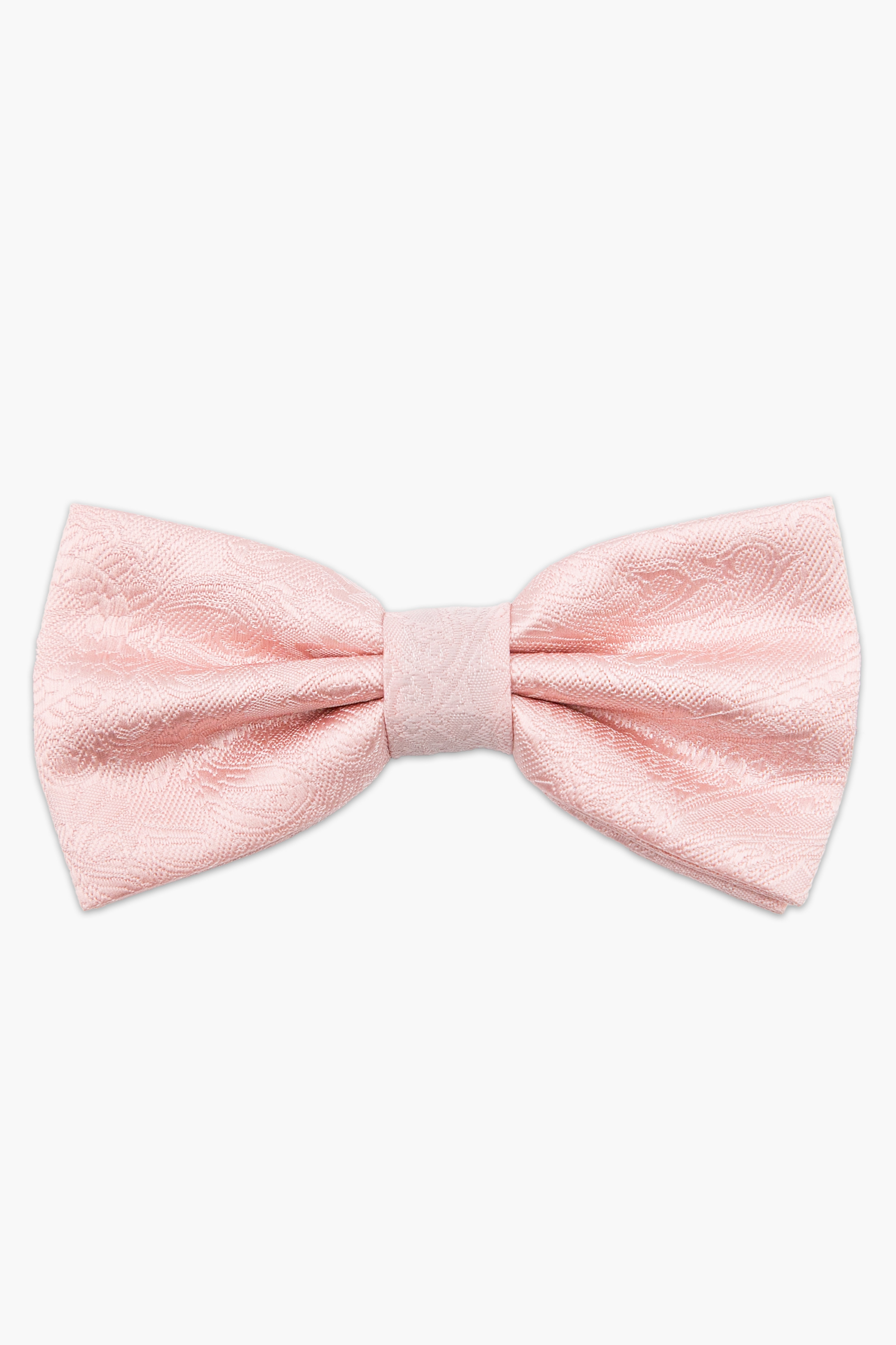 Men’s Pastel Paisley Pre-Tied Dickie Bow Tie - Blush Pink Front Picture