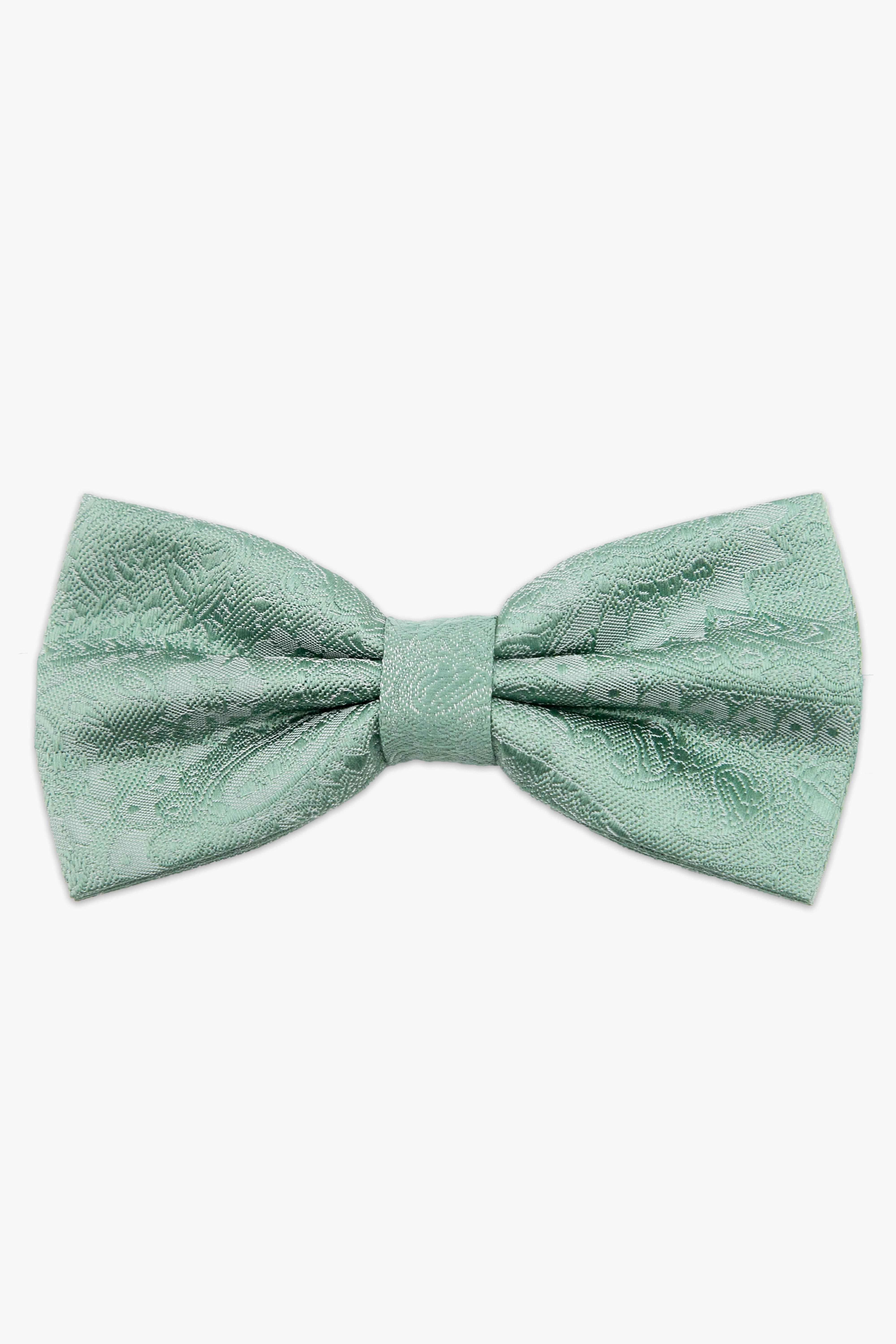 Men’s Pastel Paisley Pre-Tied Dickie Bow Tie - Green Front Size