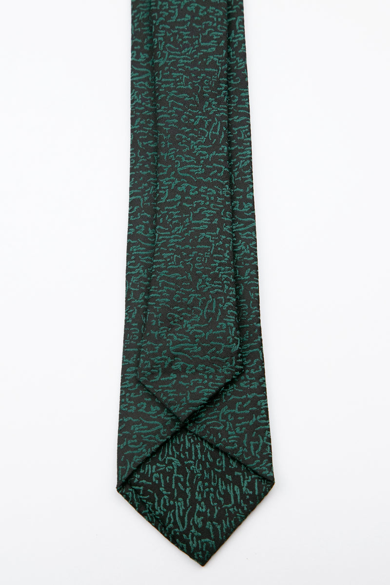 Men’s Pebble Textured Slim Tie & Pocket Square Set in Green