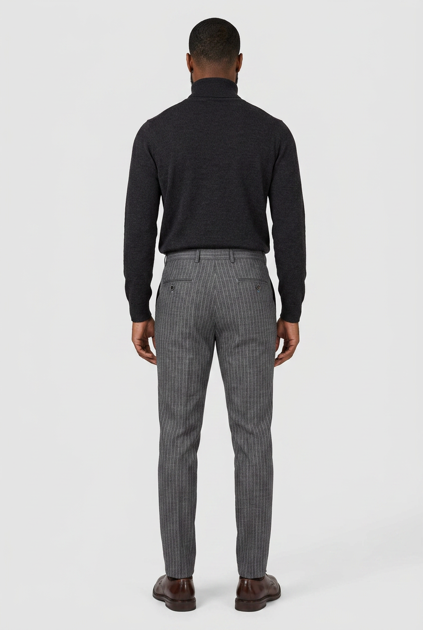 Men’s Pinstripe Trousers - YORK Grey