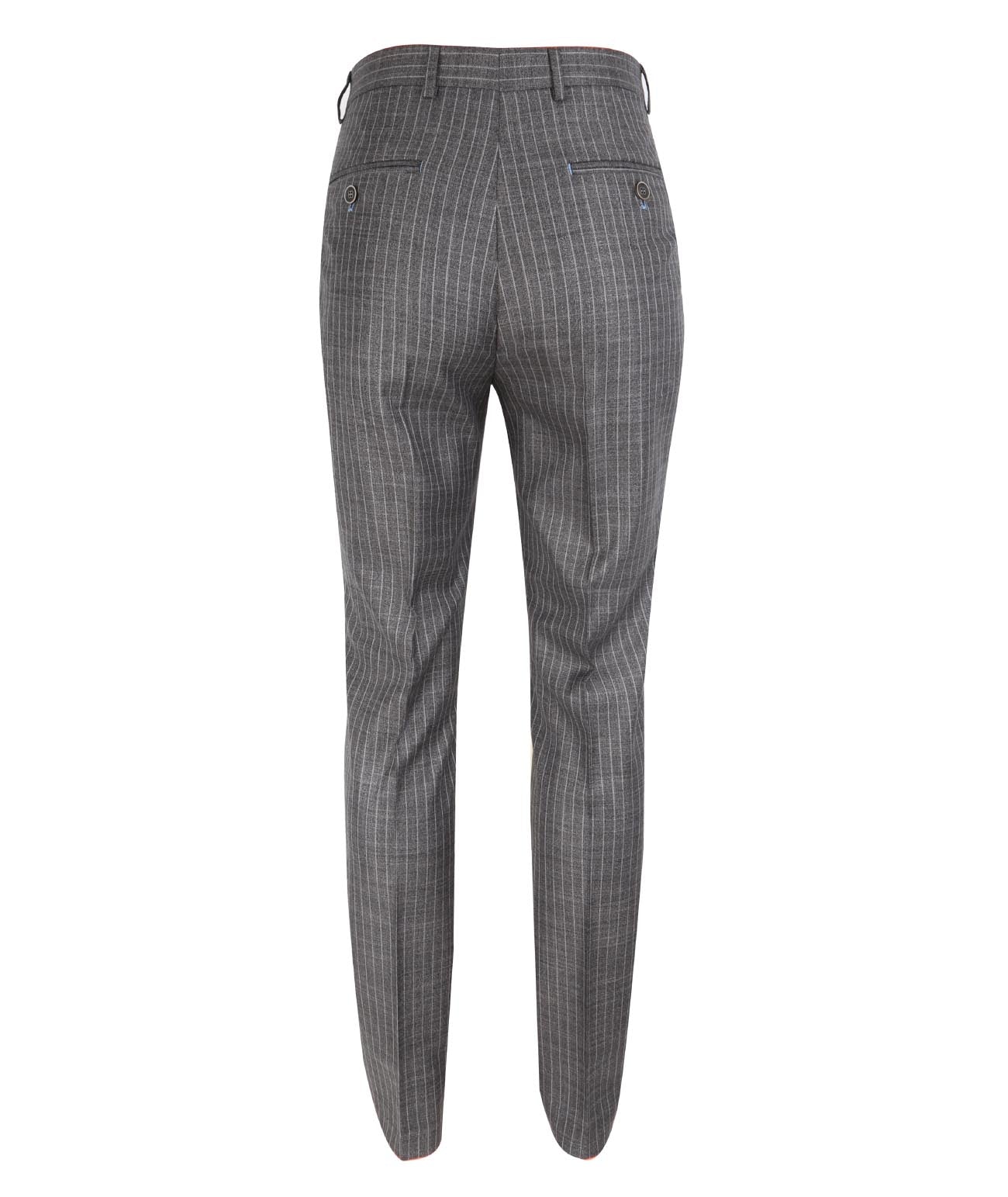 Men’s Pinstripe Trousers - YORK Grey