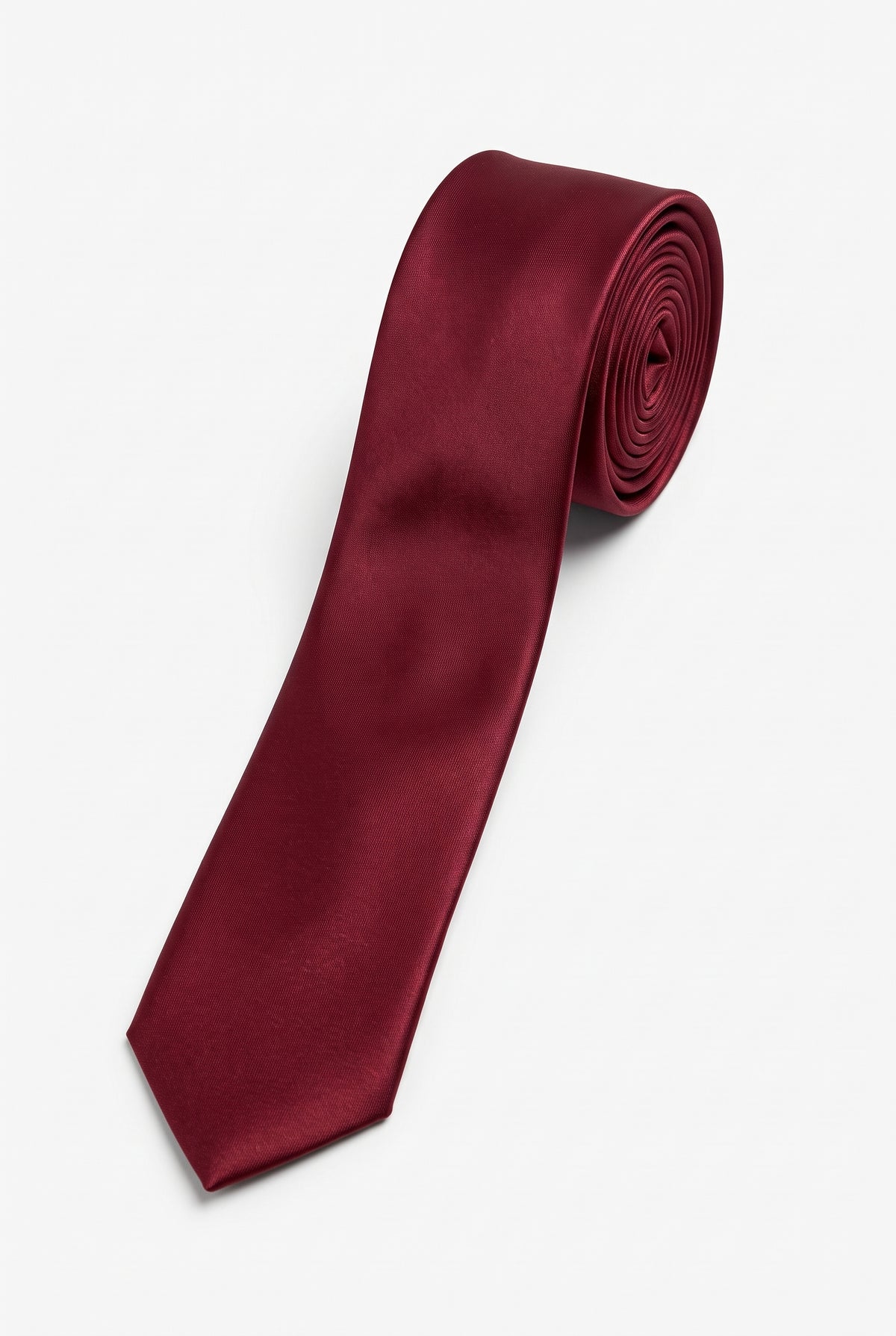 Men’s Plain Satin Tie – Classic Formal Necktie - Burgundy