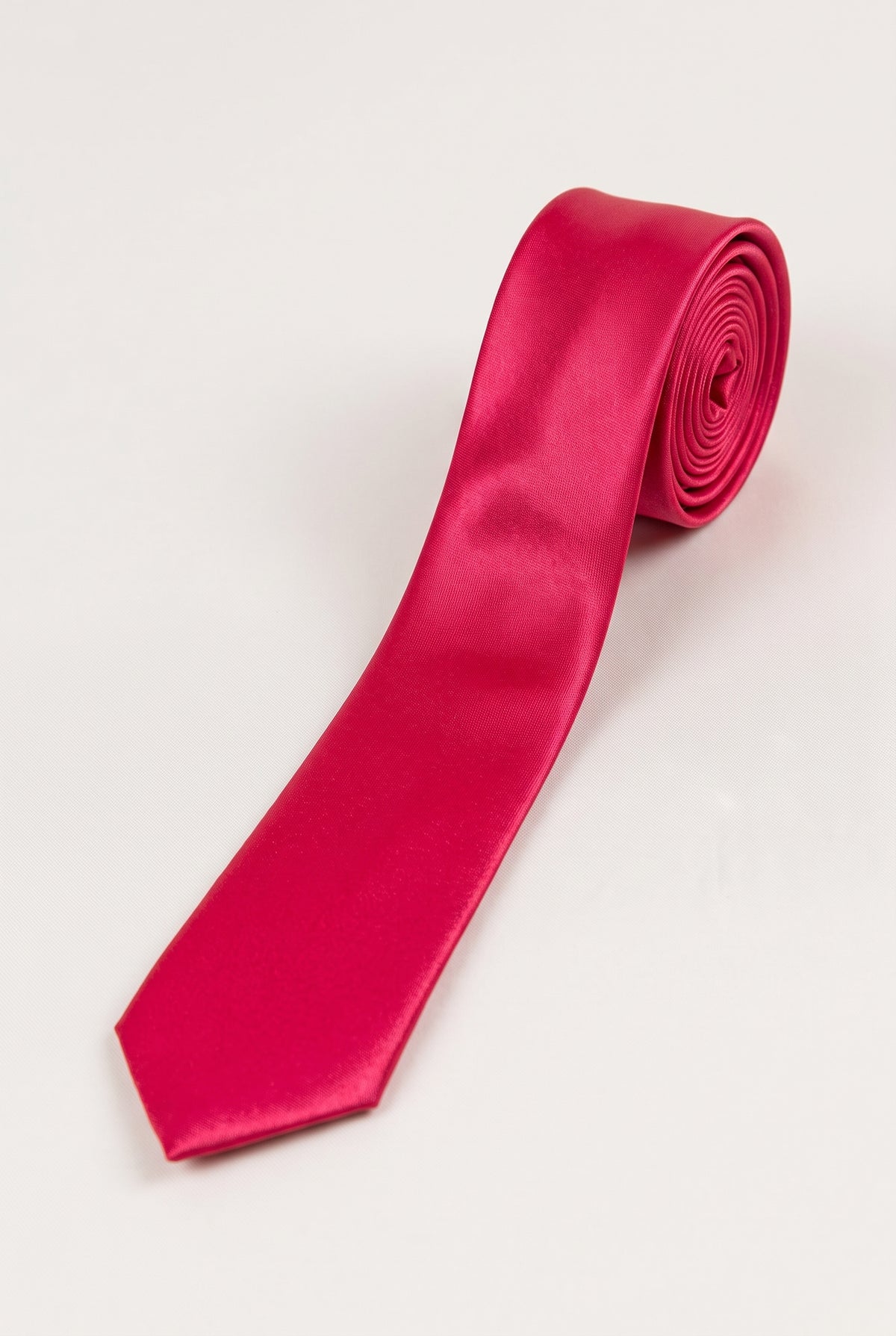 Men’s Plain Satin Tie – Classic Formal Necktie - Fuchsia