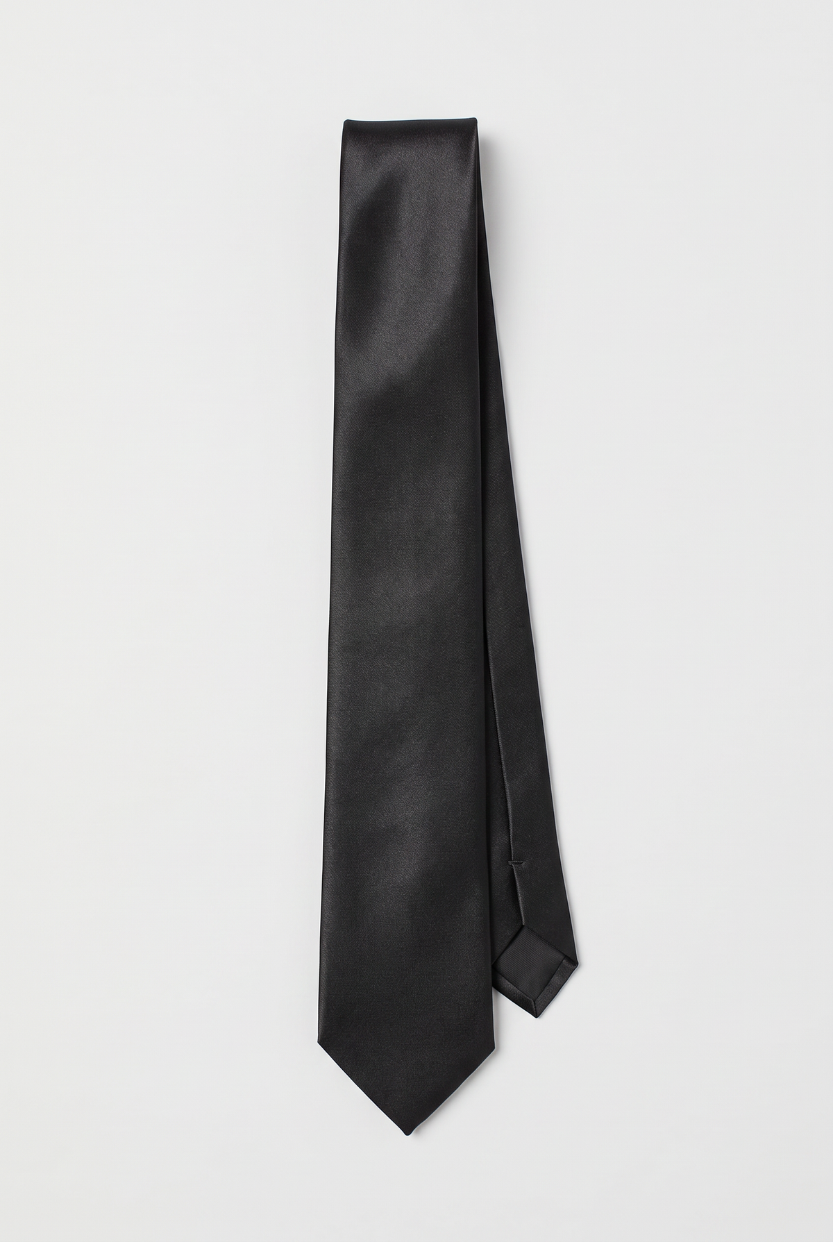 Men’s Plain Satin Tie – Classic Formal Necktie - Black