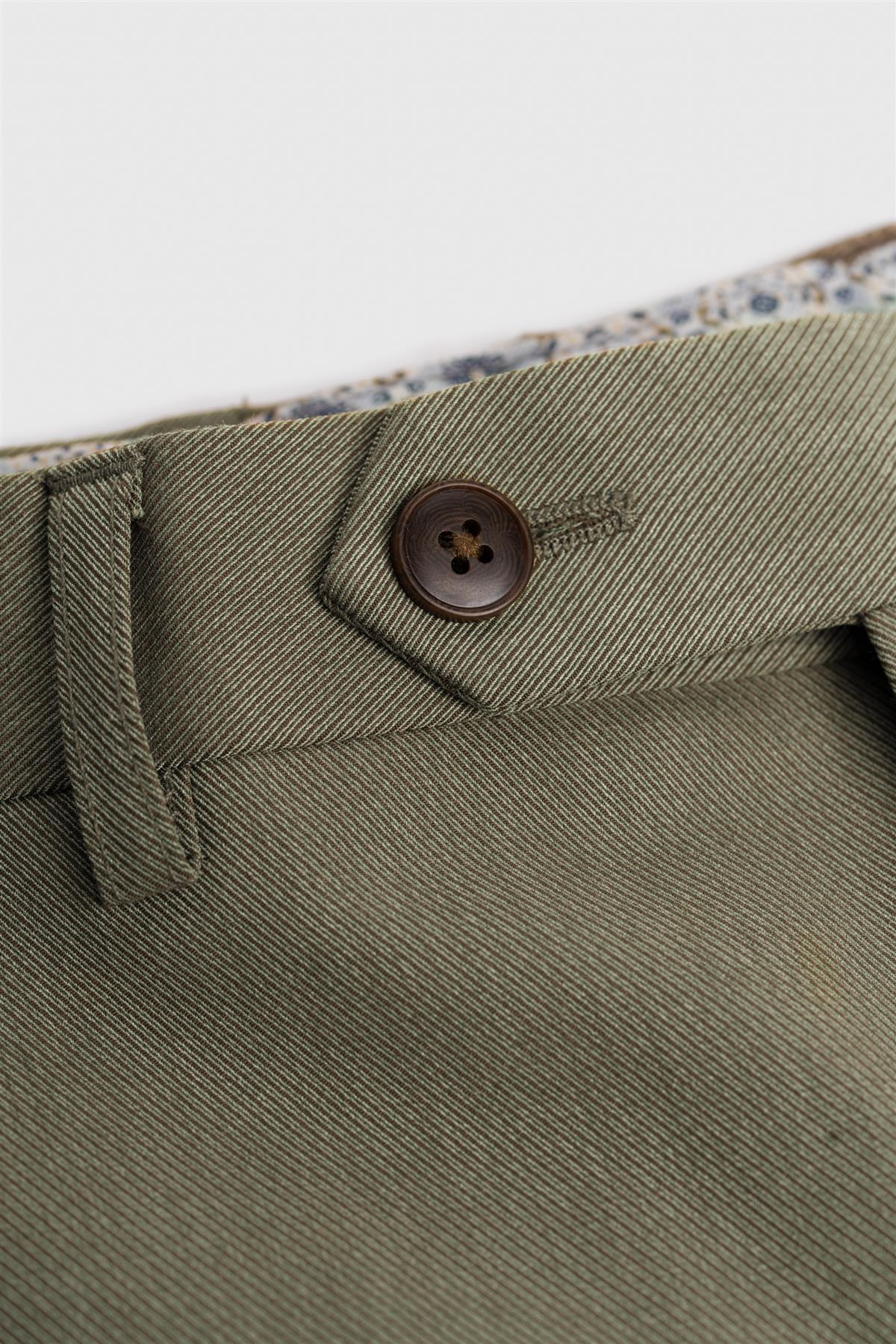 Men’s Premium Twill Trousers - Donatella - Sage Green