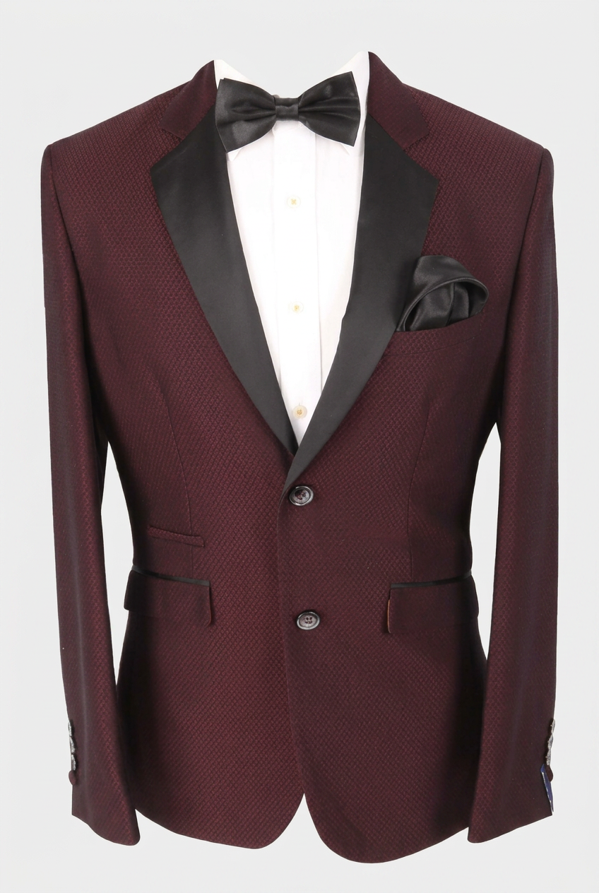 Men’s Slim Fit 2-Piece Formal Suit - Style MYERS WINE
