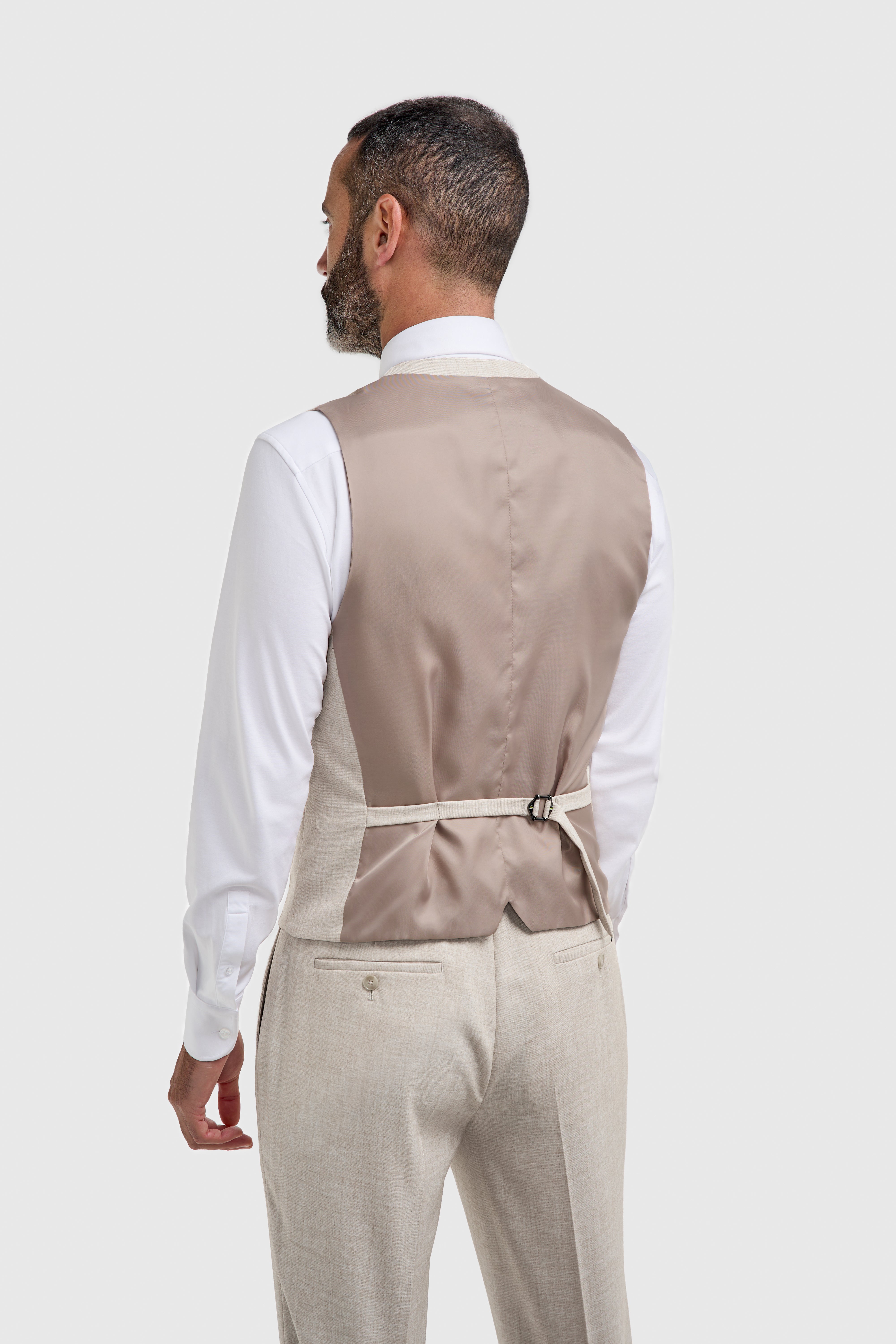 Men’s Slim Fit Formal Waistcoat - Malibu – Beige