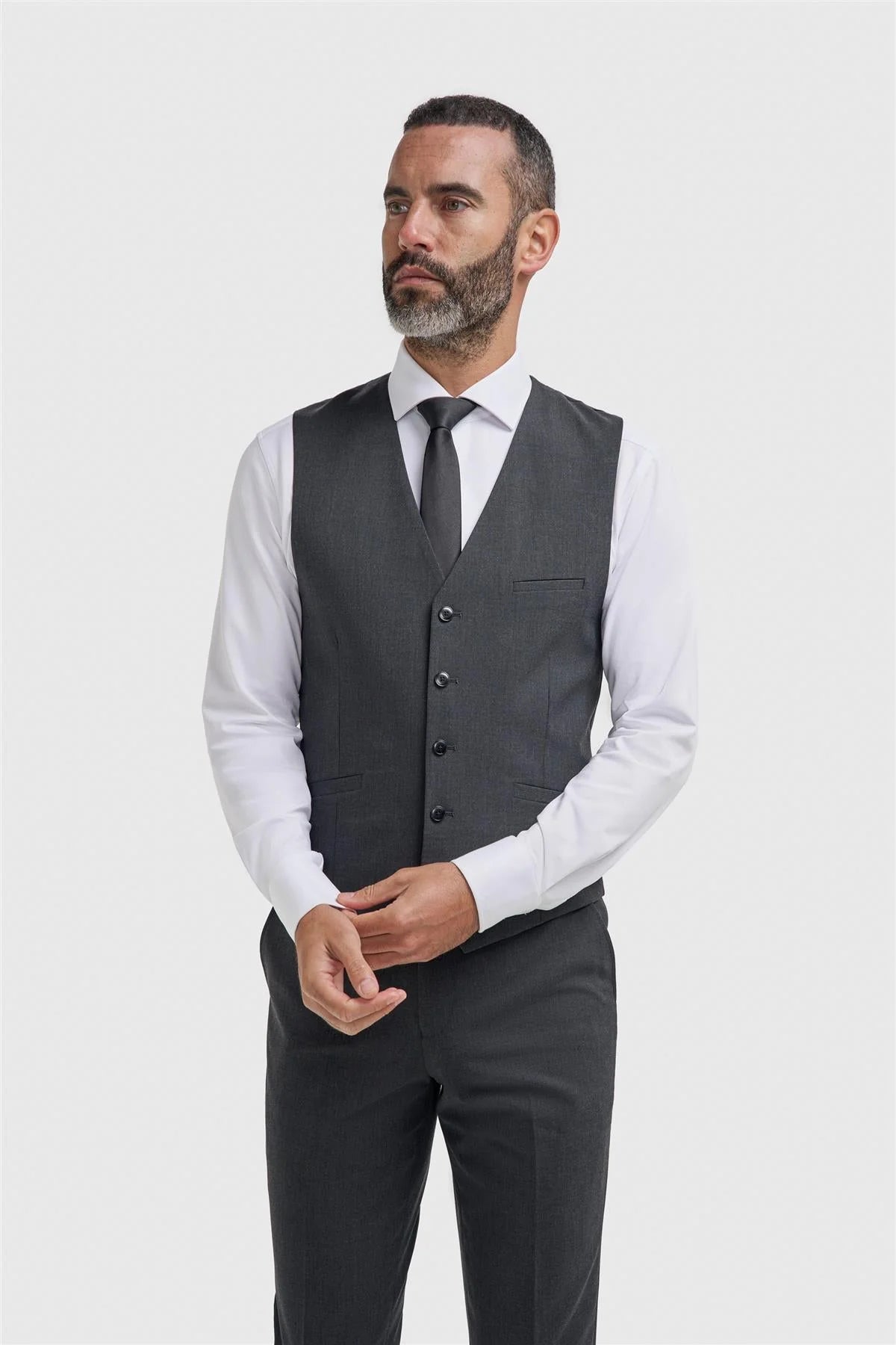 Men’s Slim Fit Formal Waistcoat - Malibu – Charcoal Grey