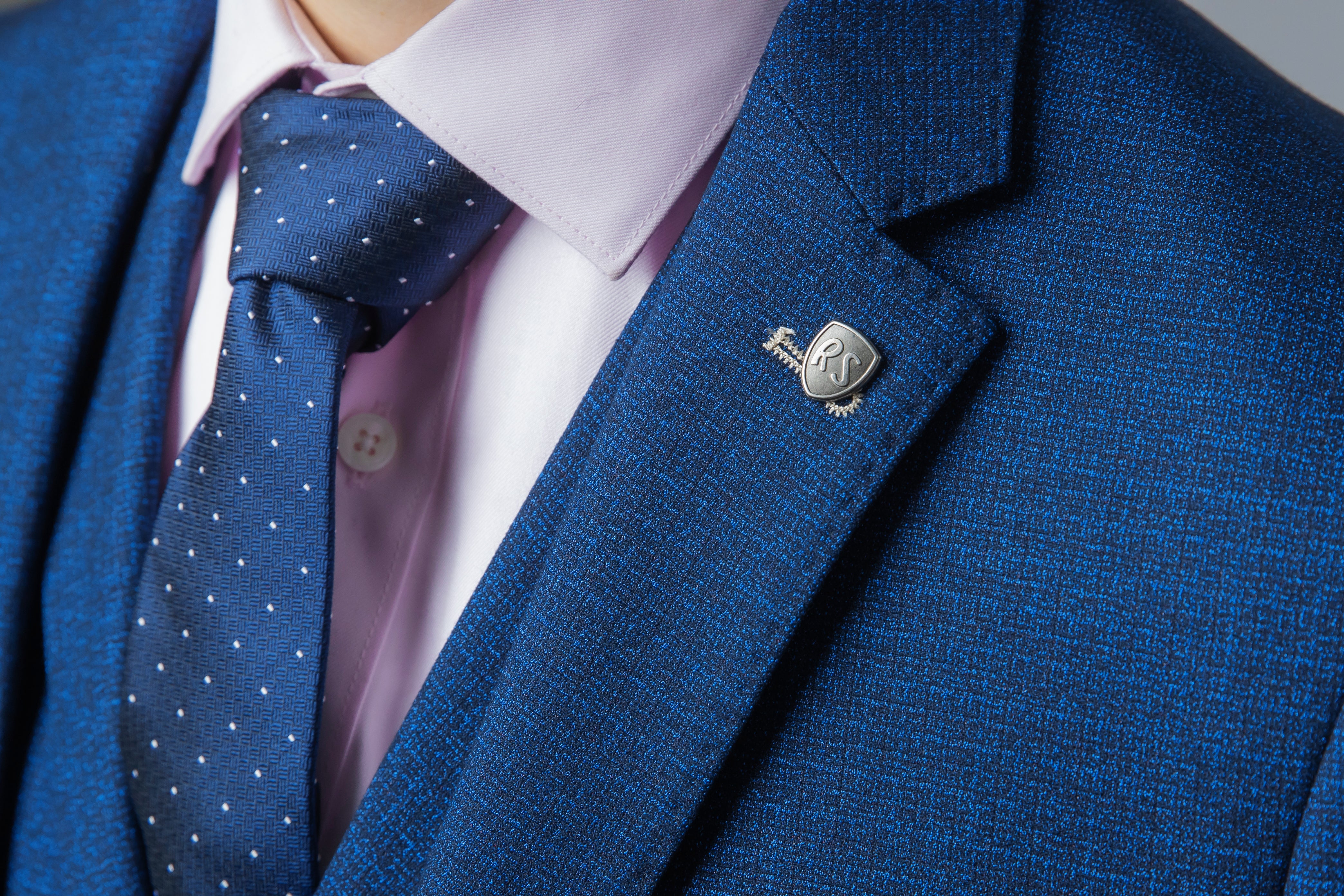 Men's Slim Fit Indigo Blue Suit - MATEO - Indigo Blue