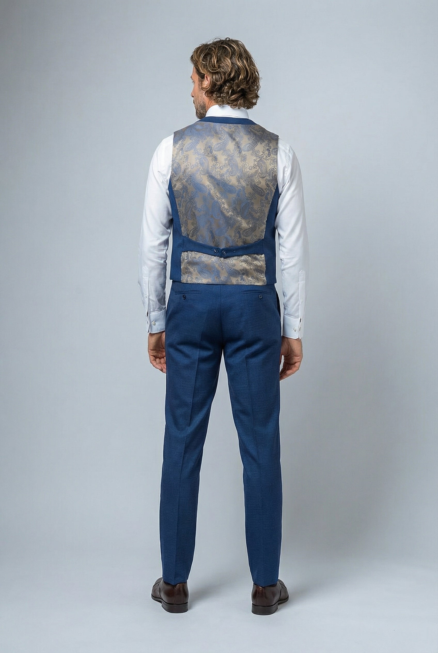 Men's Slim Fit Waistcoat - MATEO - Indigo Blue