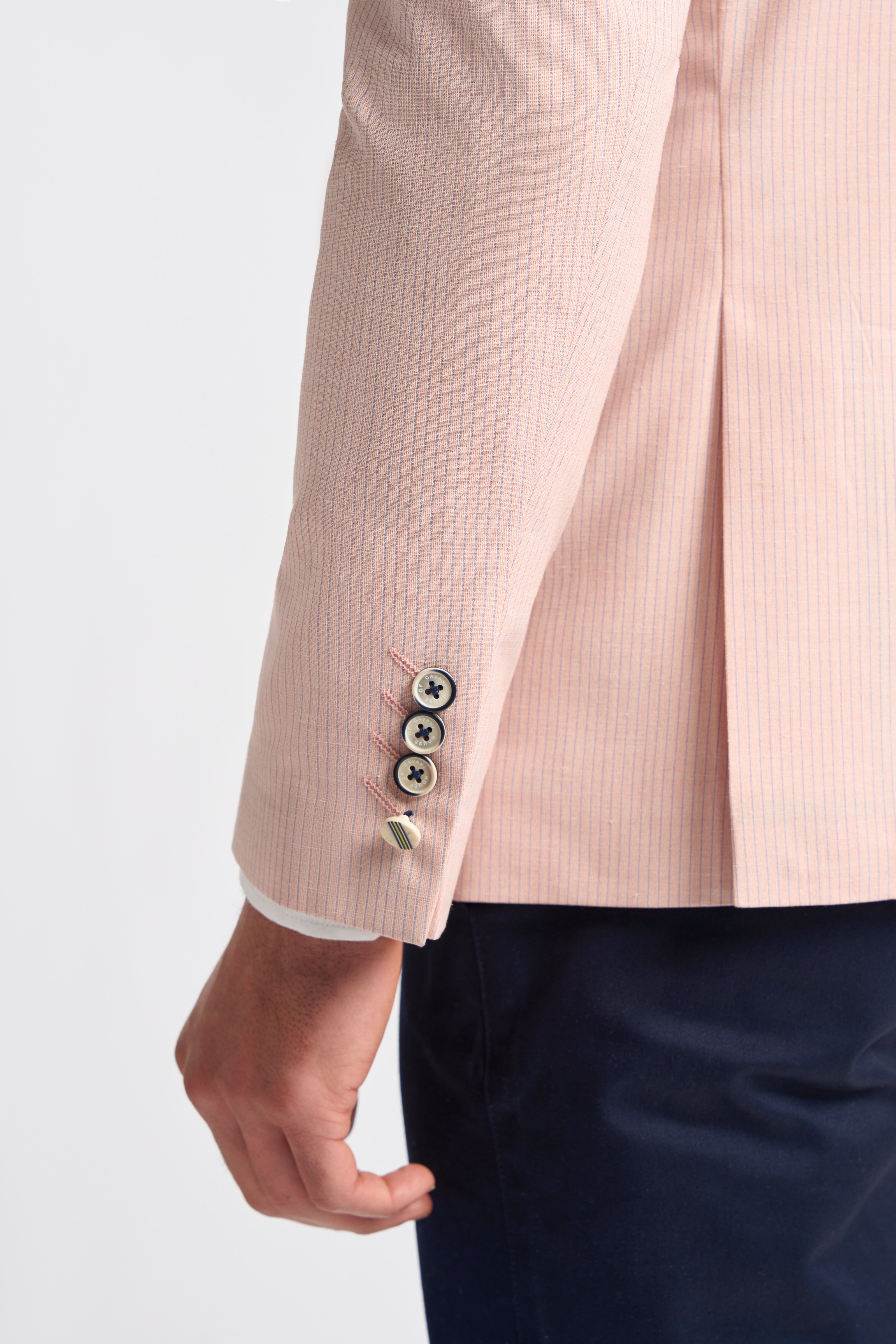 Men’s Slim Fit Pinstripe Pink Blazer- SENAN - Pink