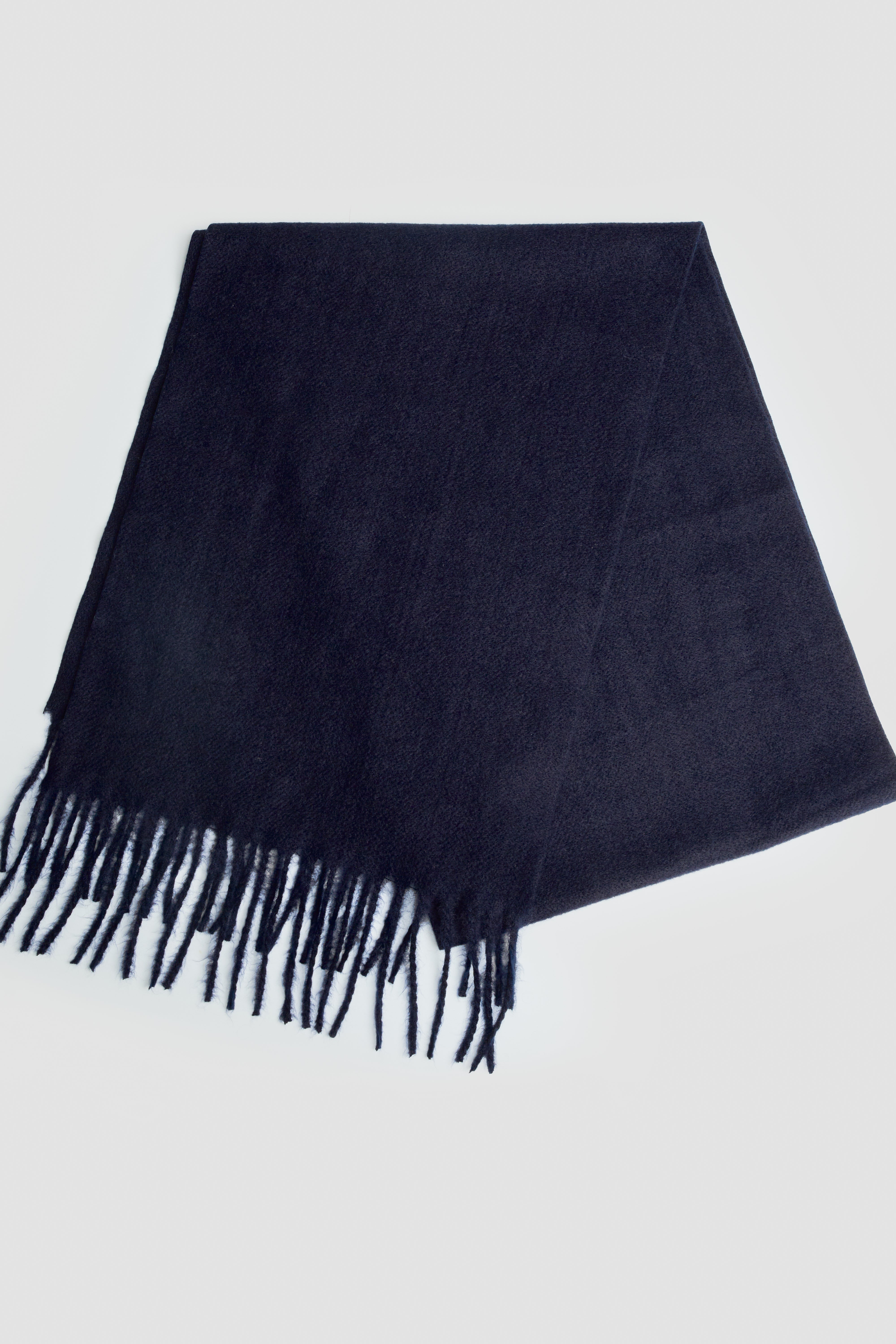 Men’s Soft Fringe Knit Scarf - Navy