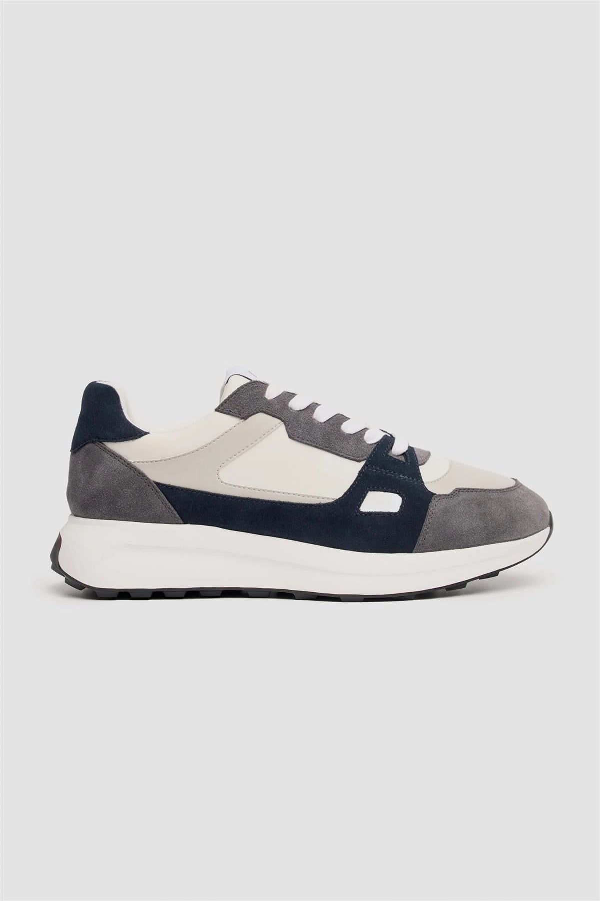 Men’s Suede-Accented Casual Trainers - Albany - Grey