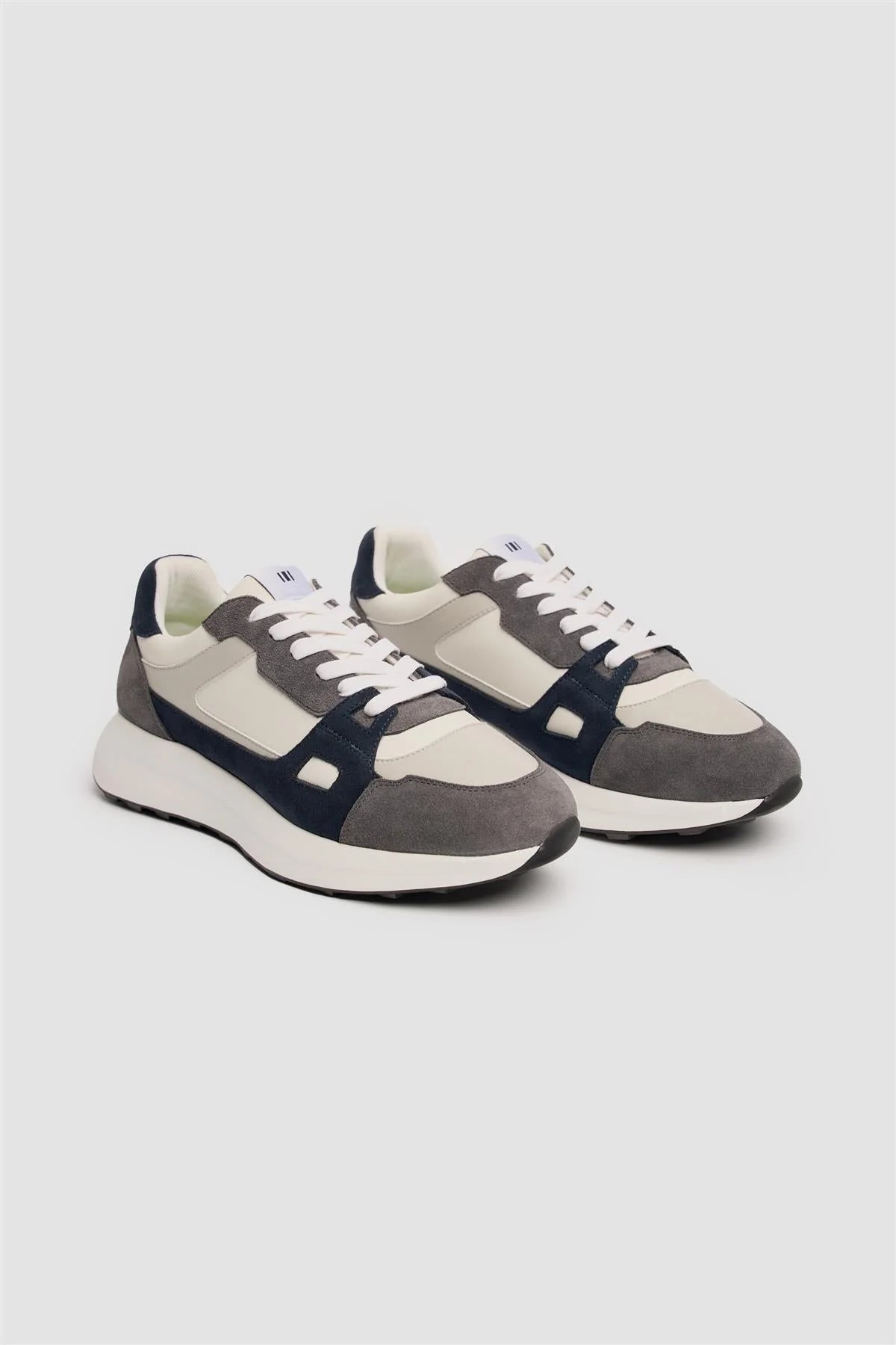 Men’s Suede-Accented Casual Trainers - Albany - Grey