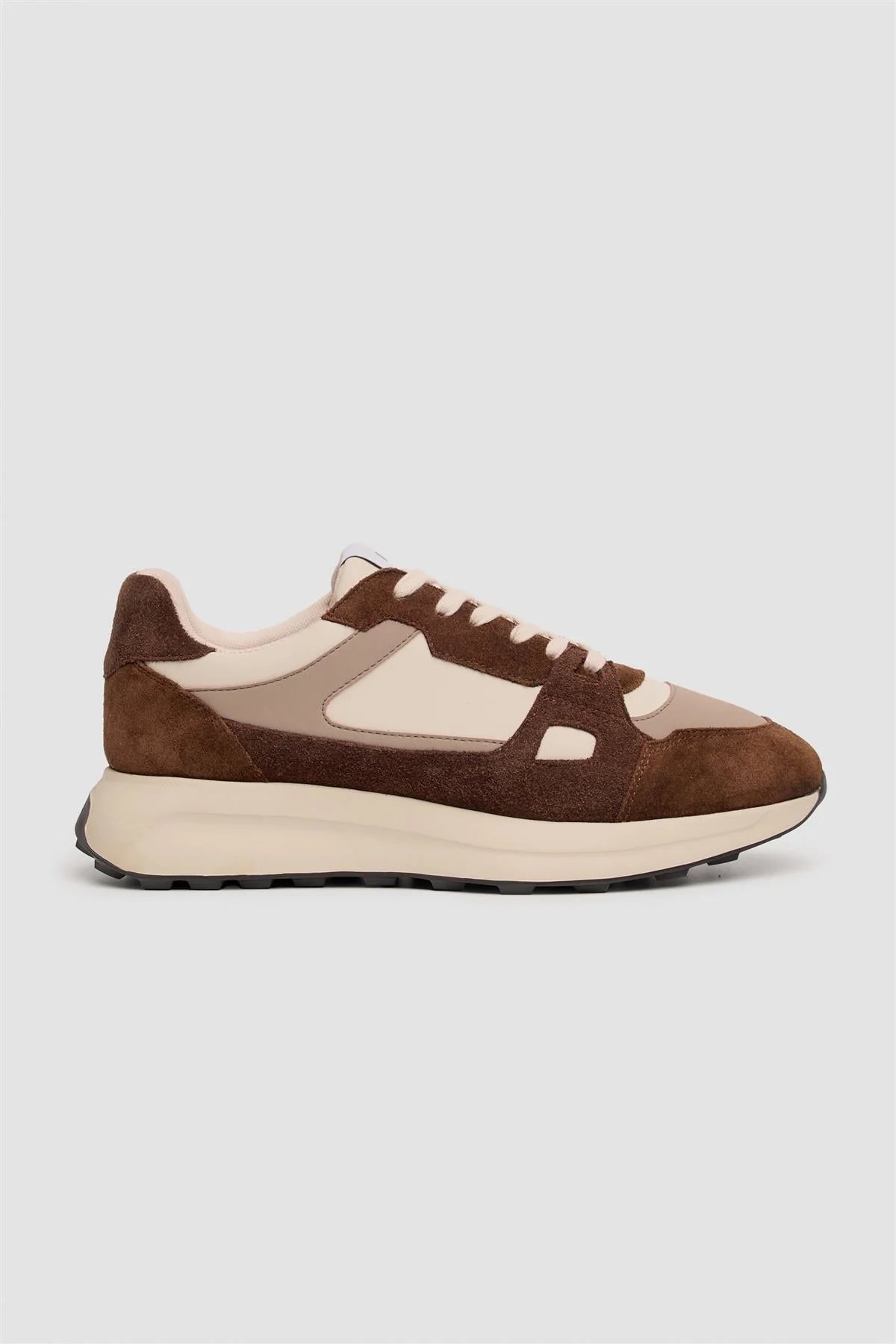 Men’s Suede-Accented Casual Trainers - Albany - Tan