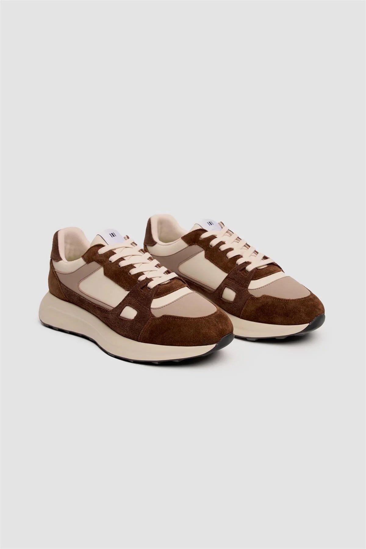 Men’s Suede-Accented Casual Trainers - Albany - Tan