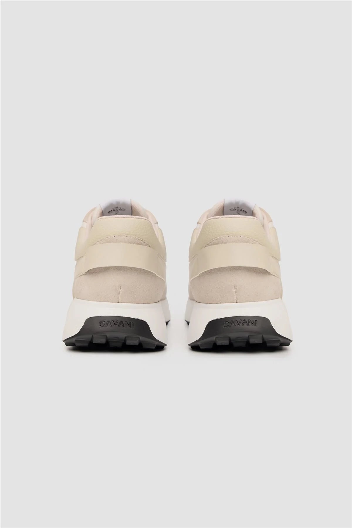 Men’s Suede-Accented Casual Trainers - Canbera White