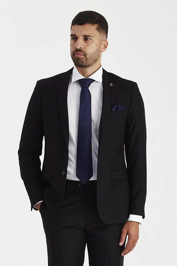 Men’s Tailored Fit Formal Blazer - Black