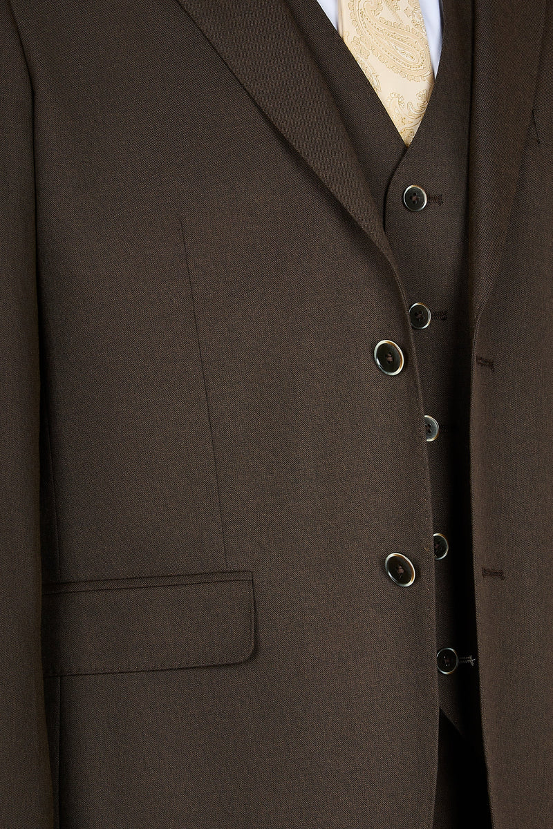 Men’s 3-Piece Tailored Fit Formal Suit - Paul Andrew Belmont Brown