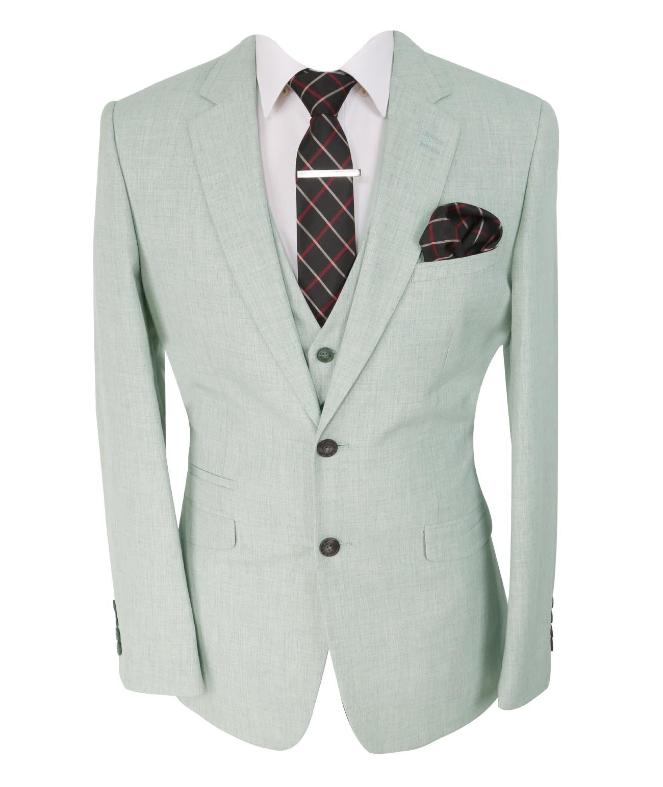 Men’s Textured 3 Piece Wedding Suit - Style VENETO - Light Grey