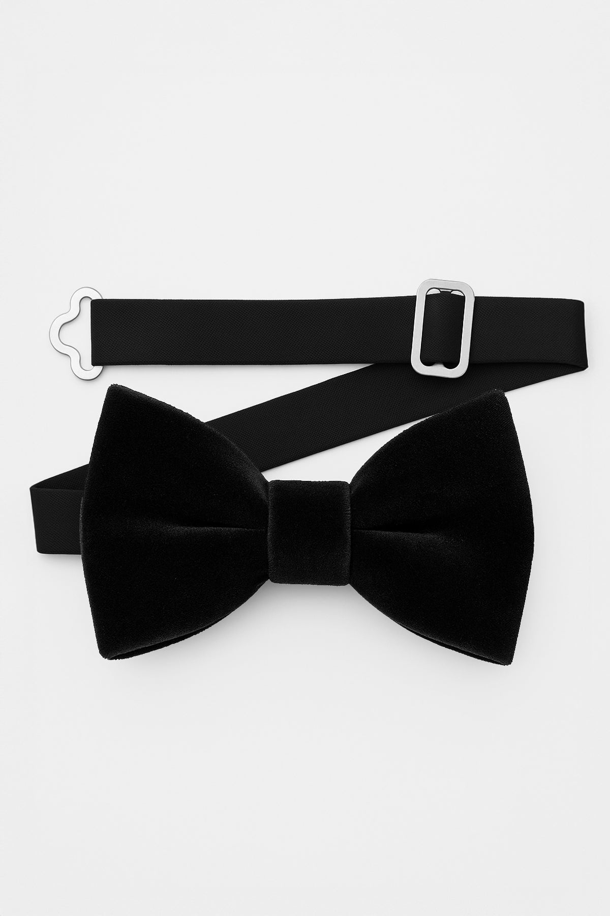 Men’s Velvet Dickie Bow Tie & Handkerchief Set - Savoy - Black Detail Picture