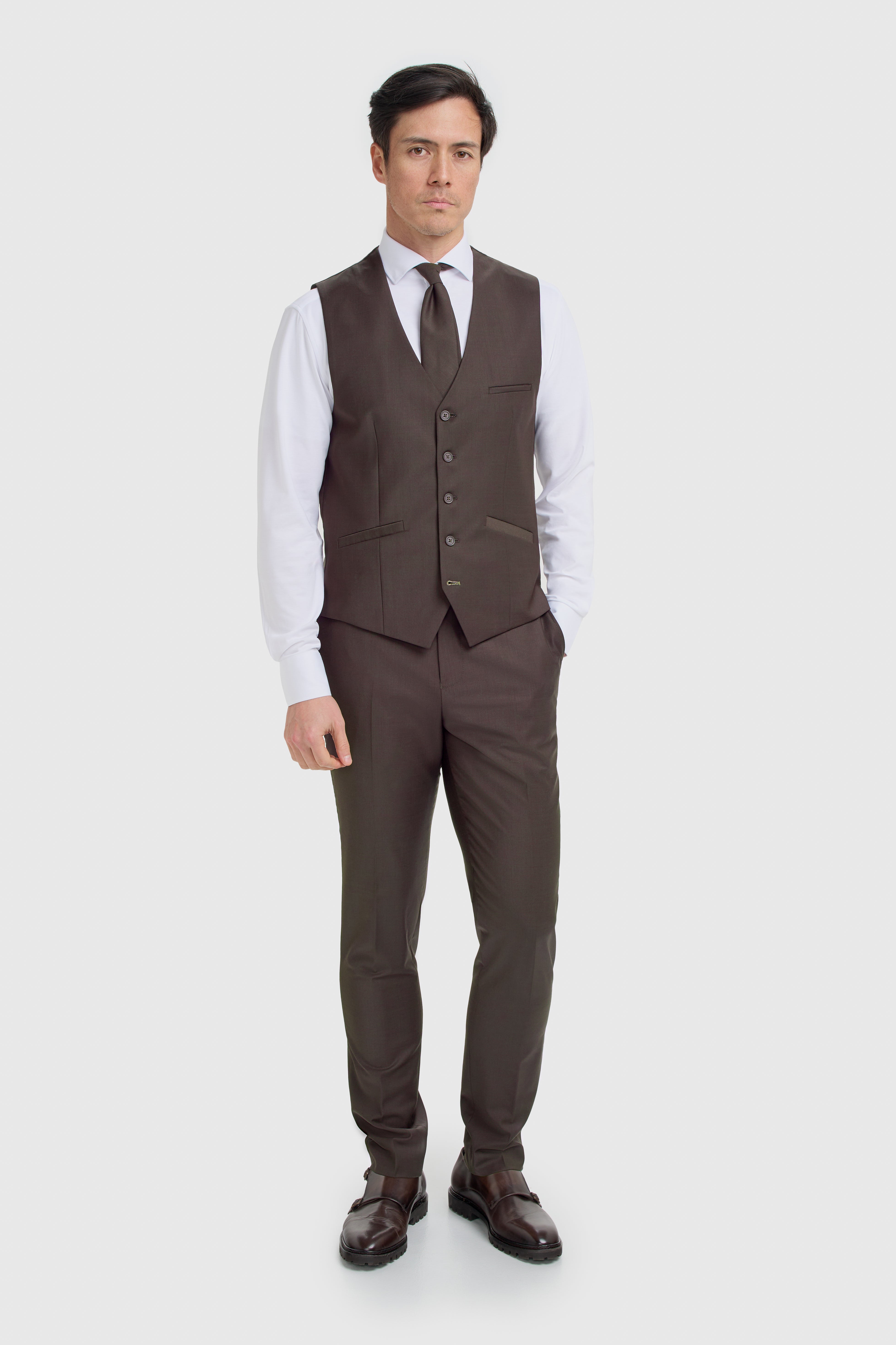 Men’s Wool 3-Piece Slim Fit Formal Suit - Bond – Auburn