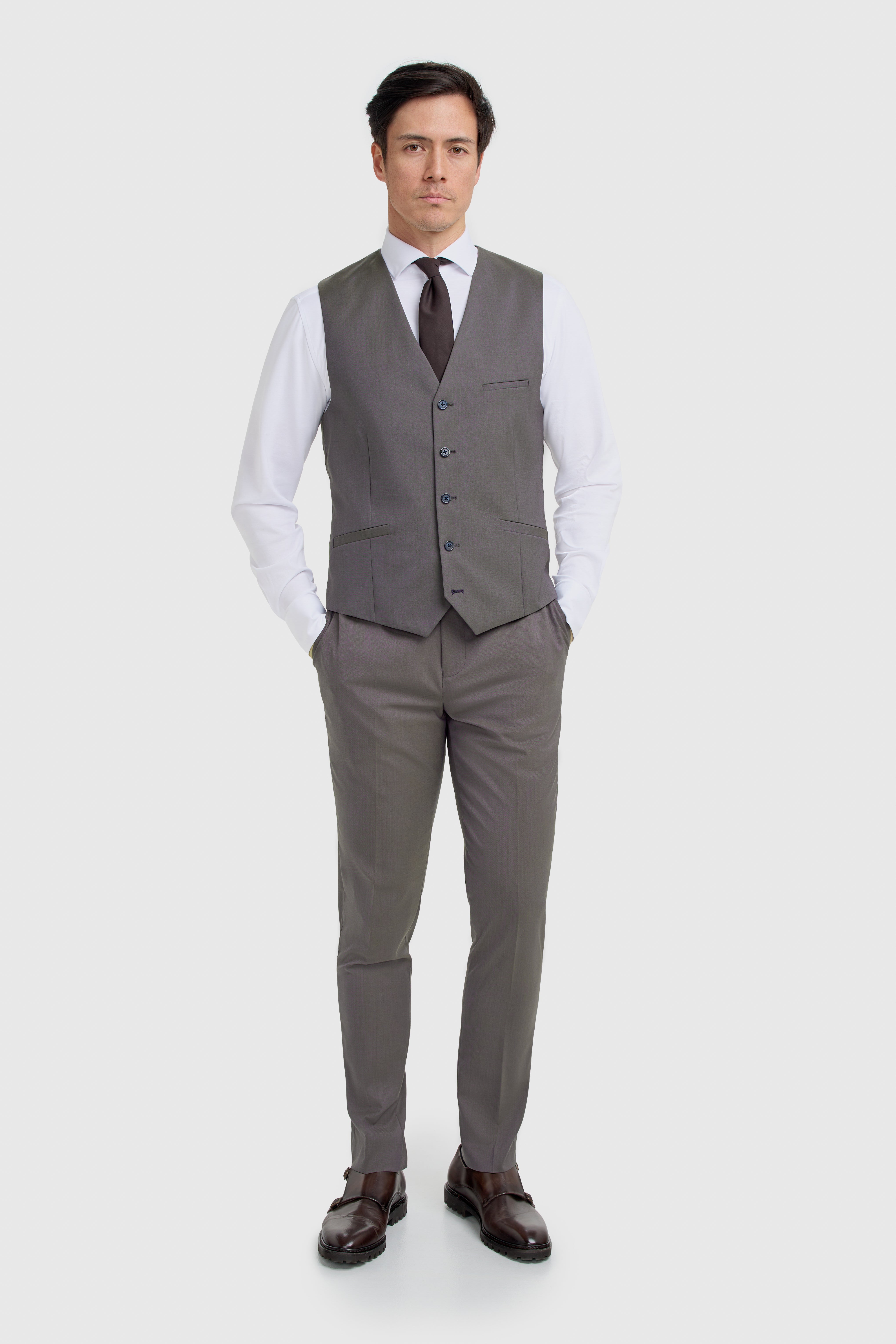 Men’s Wool 3-Piece Slim Fit Formal Suit - Bond – Hazel