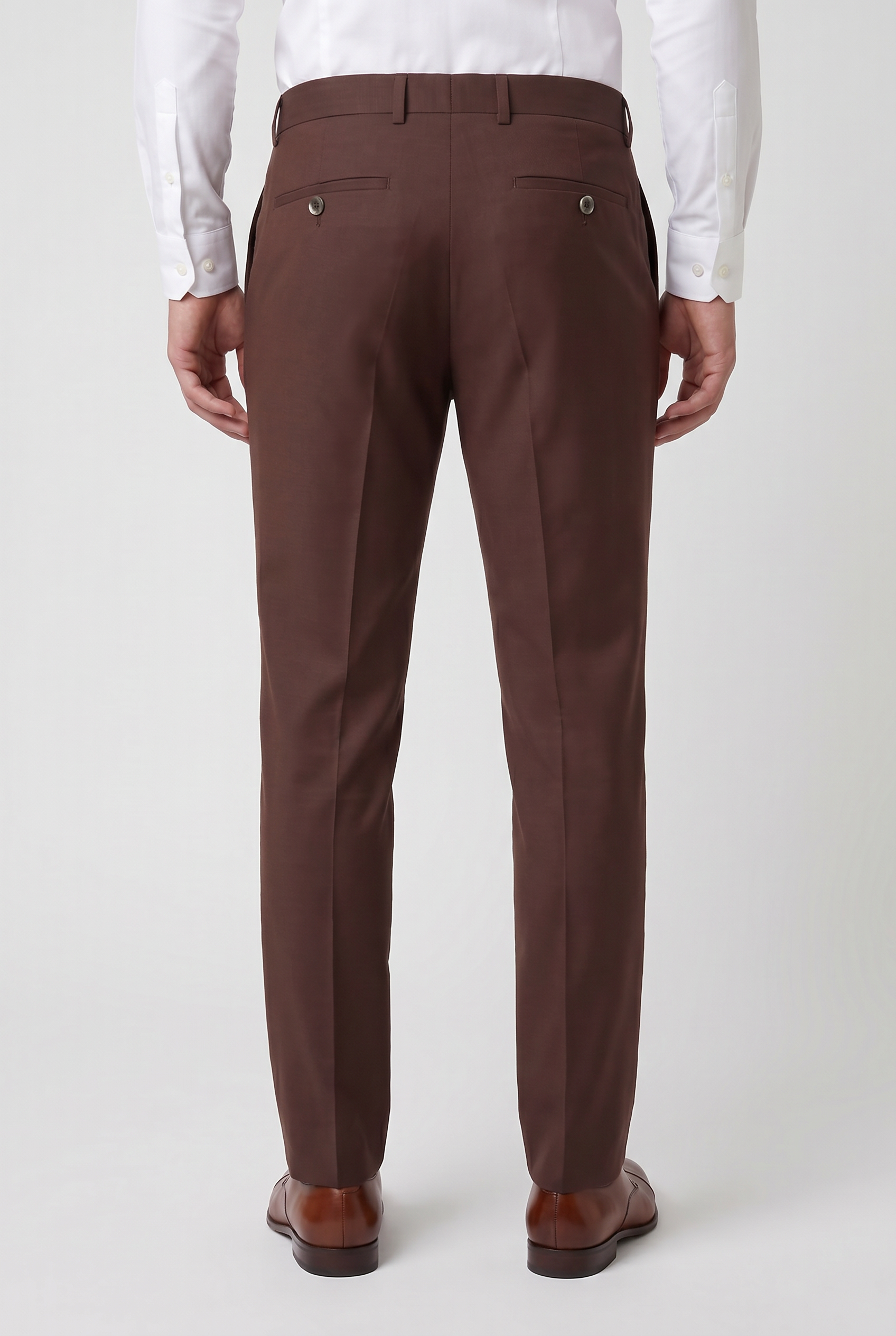 Men’s Wool Blend Formal Trousers - Style PEDRO BROWN