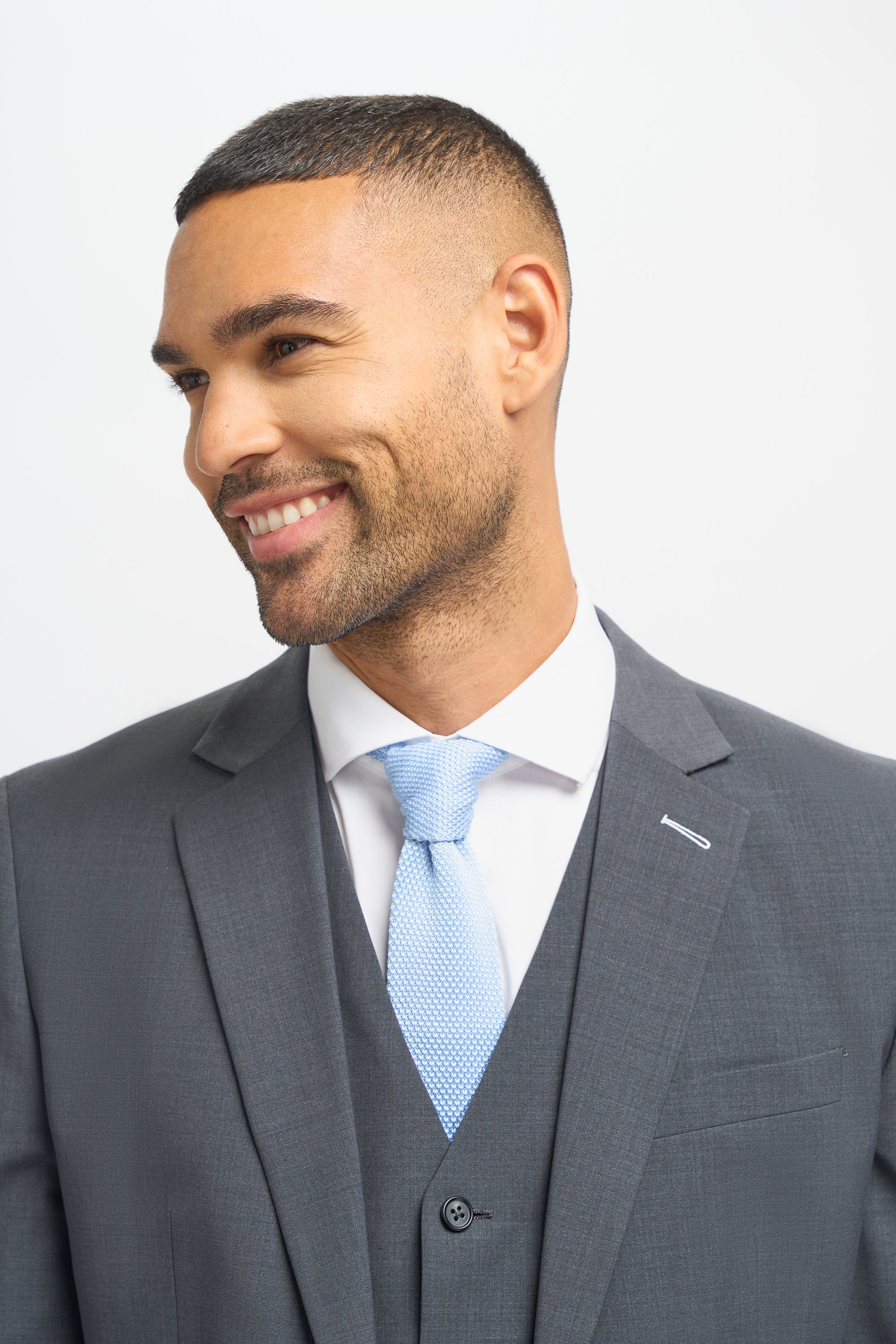 Men's Wool Blend Slim Fit Suit Jacket- BOND - Charcoal Grey