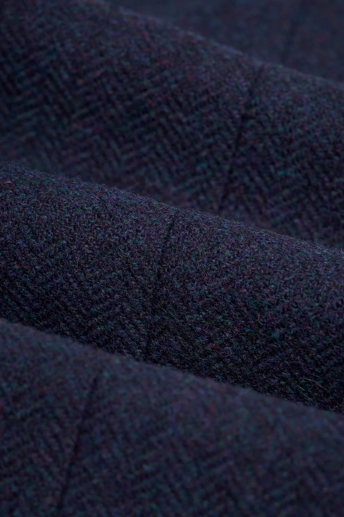 Men’s Wool Herringbone Tweed Waistcoat - Thomas - Navy Fabric Picture