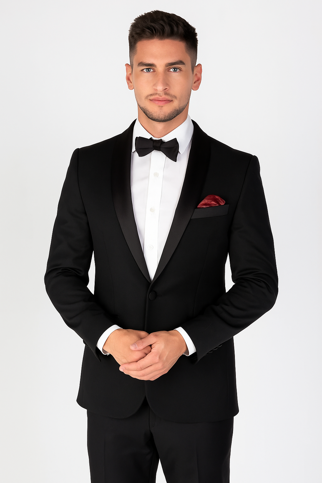Men's 2-Piece Black Tailored fit Tuxedo Dinner Suit - FORD