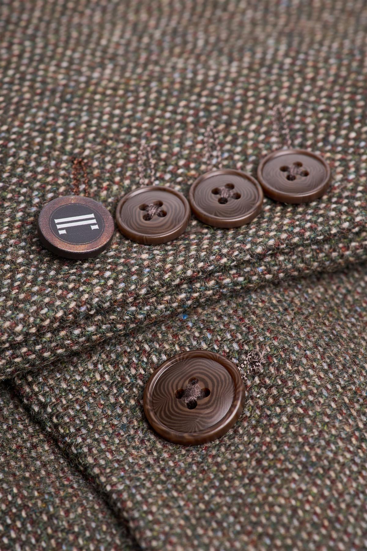 Men’s 3-Piece Wool Herringbone Tweed Suit - Thomas - Sage