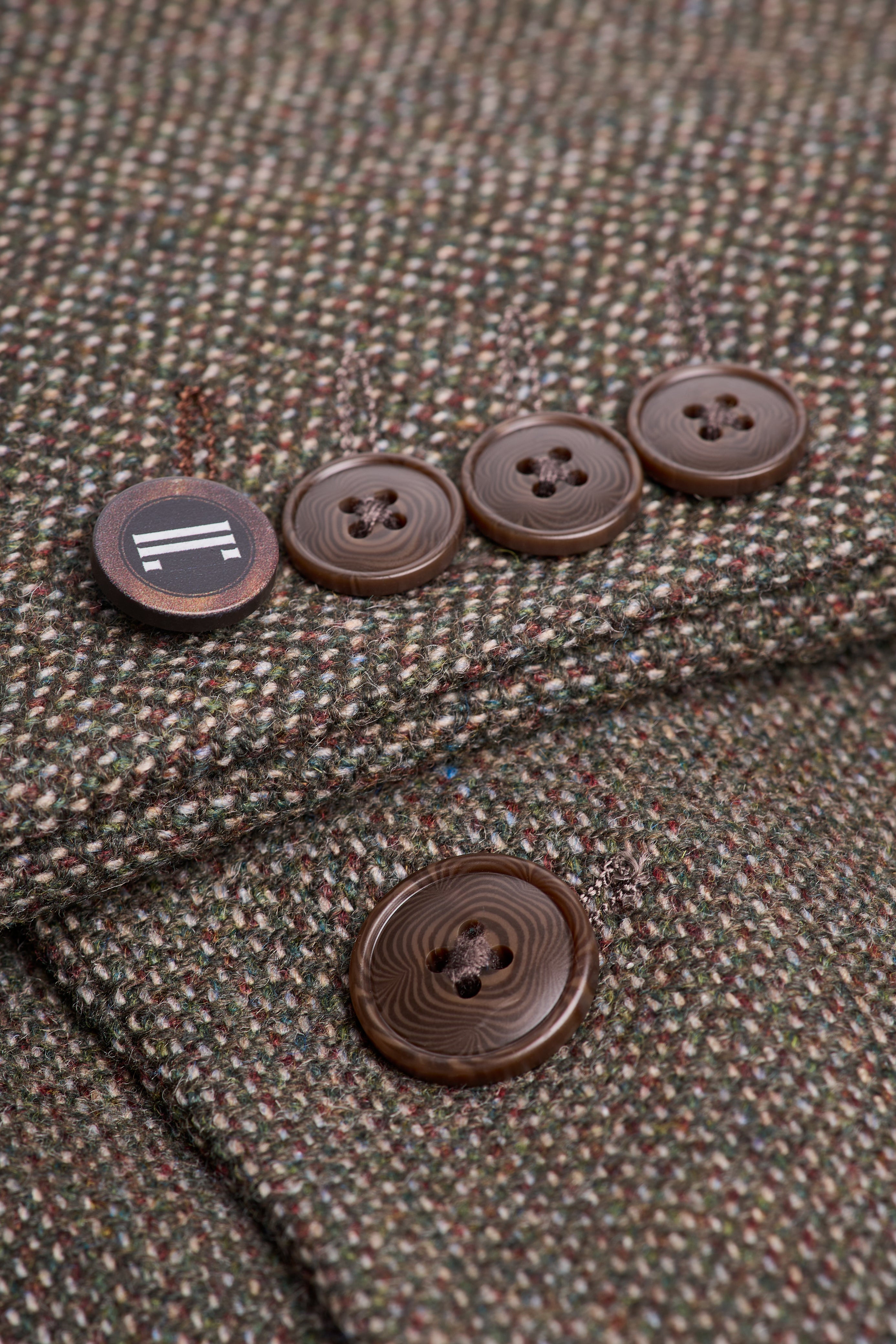 Men’s 3-Piece Wool Herringbone Tweed Suit - Thomas - Sage