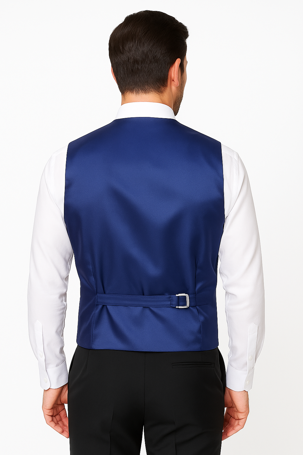 Men's Boys Slim Fit Swirl Royal blue Waistcoat - Blue