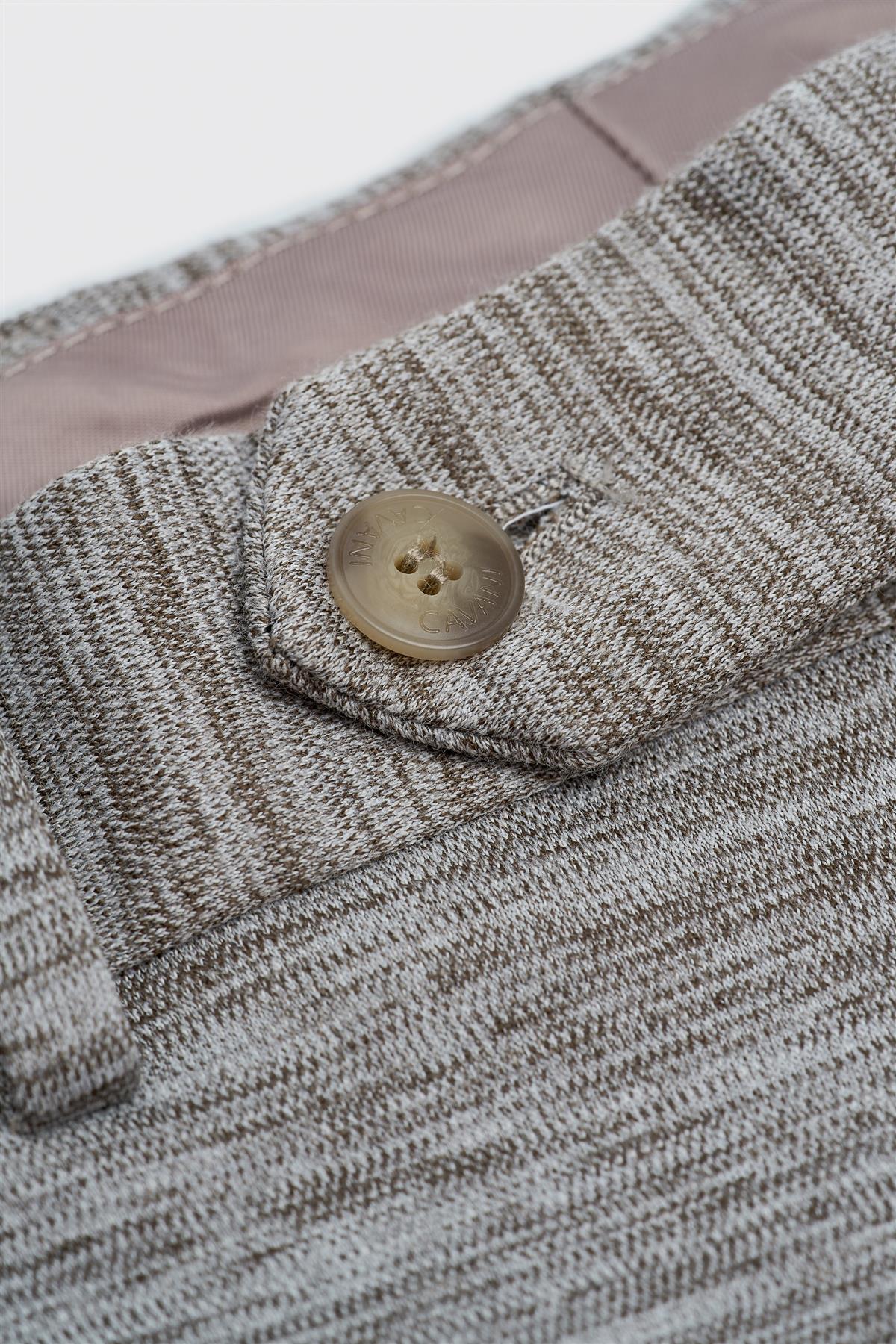 Men’s Cotton Blend Casual Trousers - Columbus - Taupe Grey
