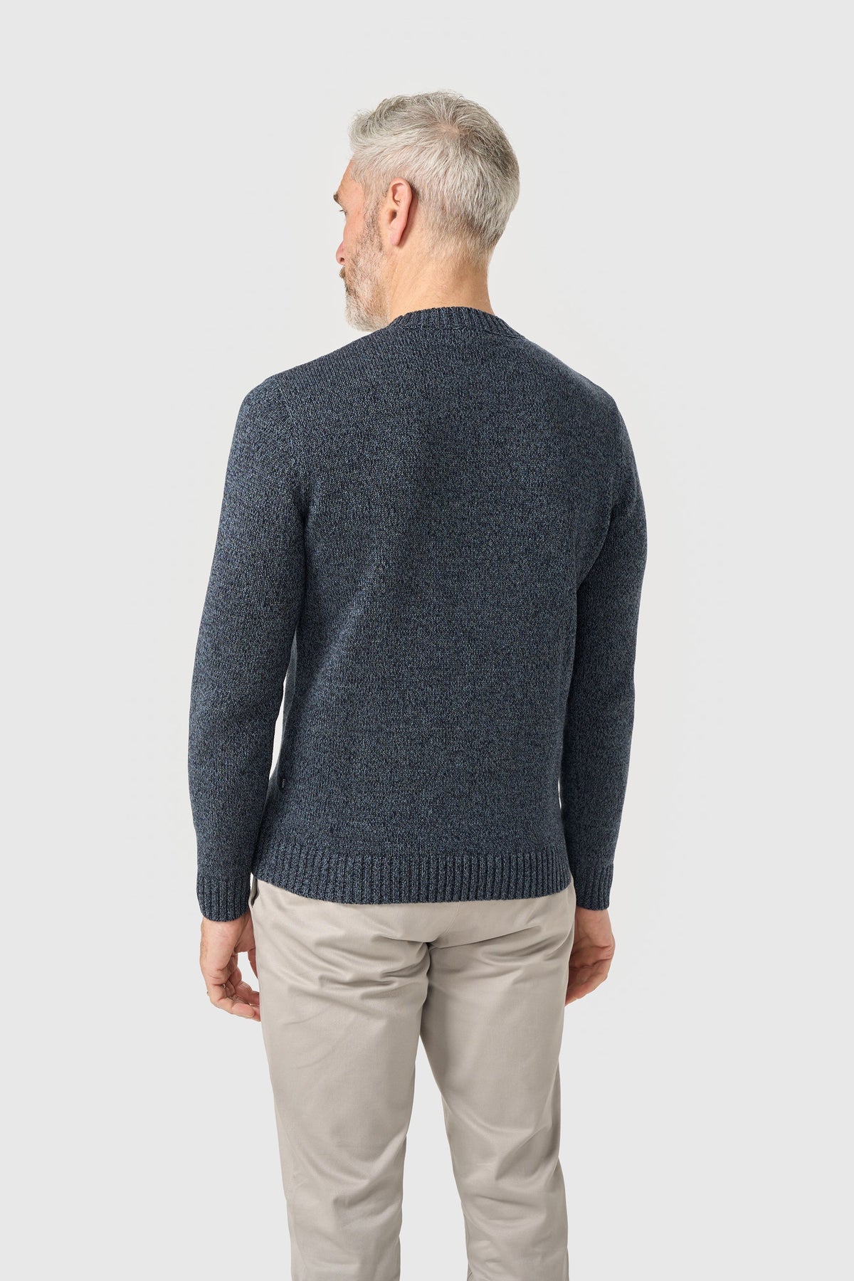 Men's Cotton Knitted Crew Neck Jumper – Cavani Sakki Blue
