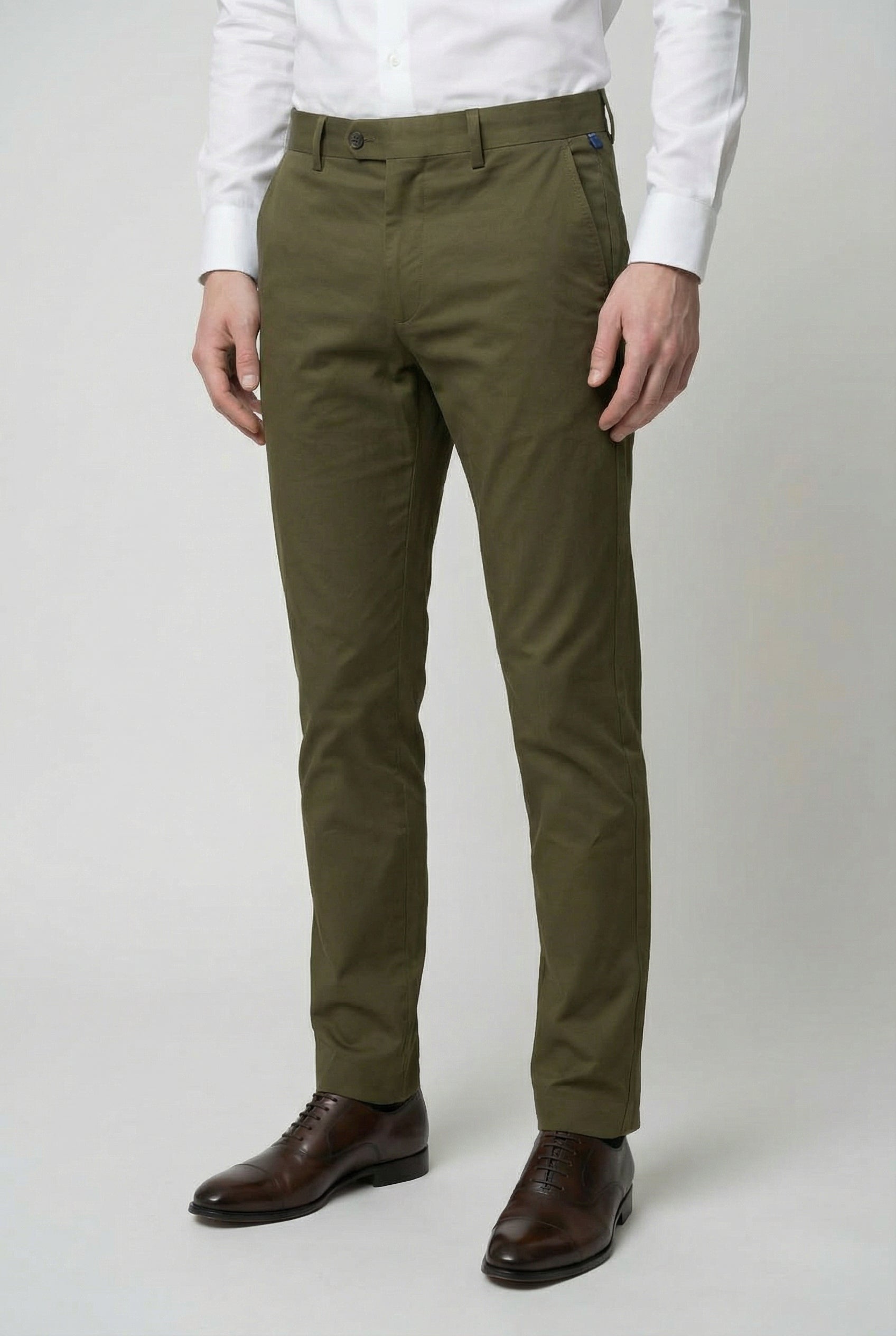 Men’s Cotton Regular Fit Chino Trousers - Zack - Green
