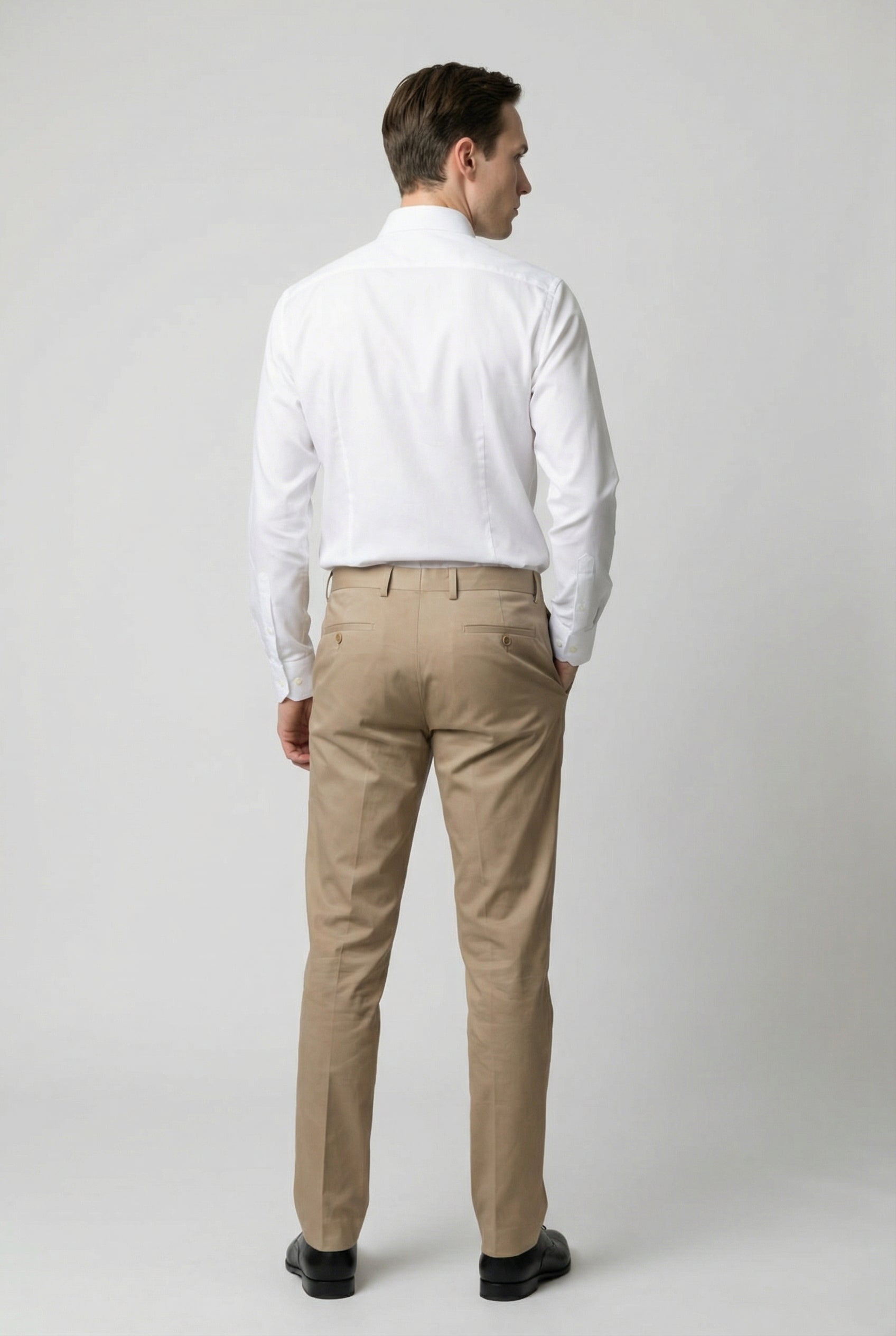 Men's Cotton Slim Fit Beige Suit - KINGSTON - Beige