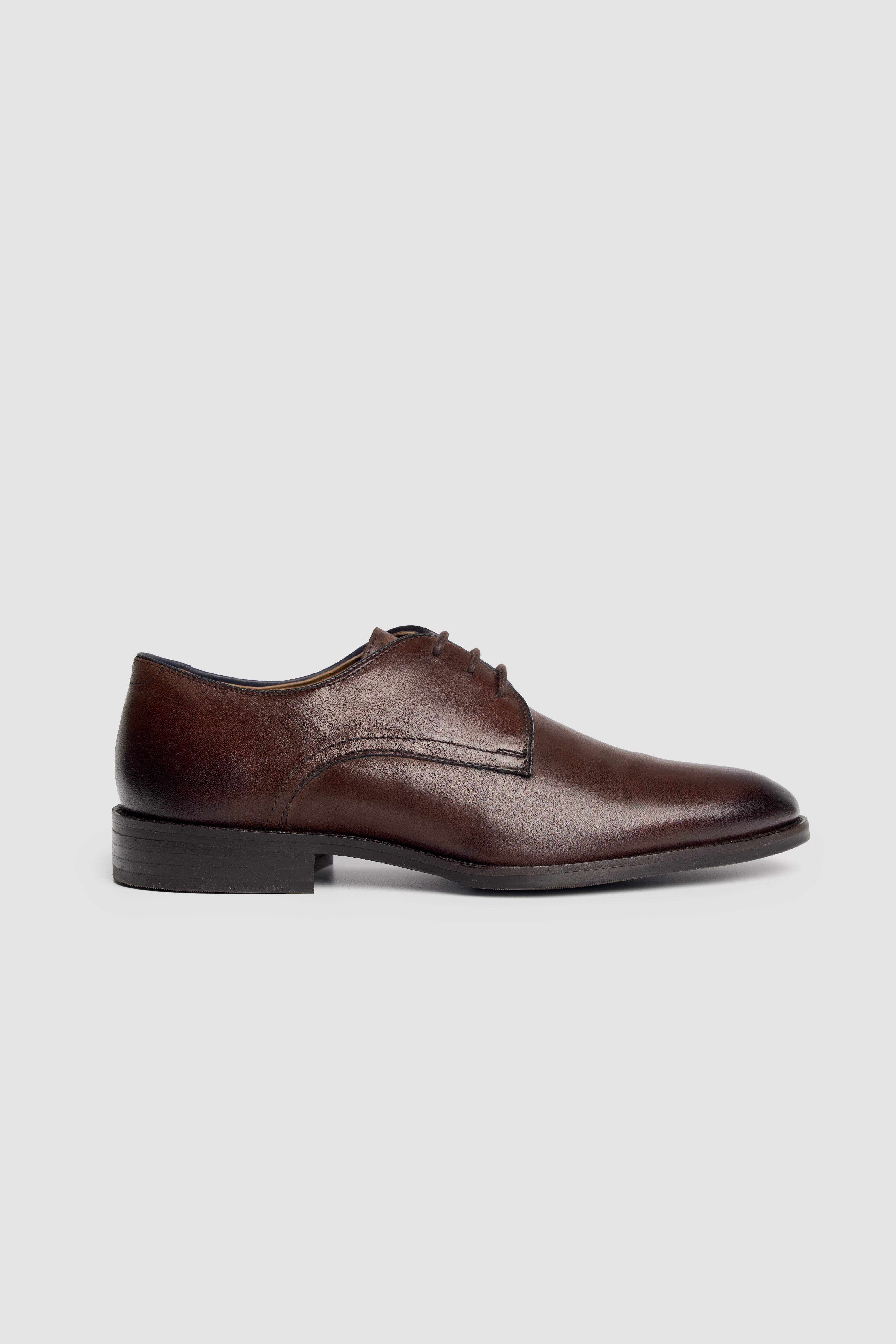 Men’s Leather Lace Up Derby Dress Shoes - Taylor - Chocolate Brown