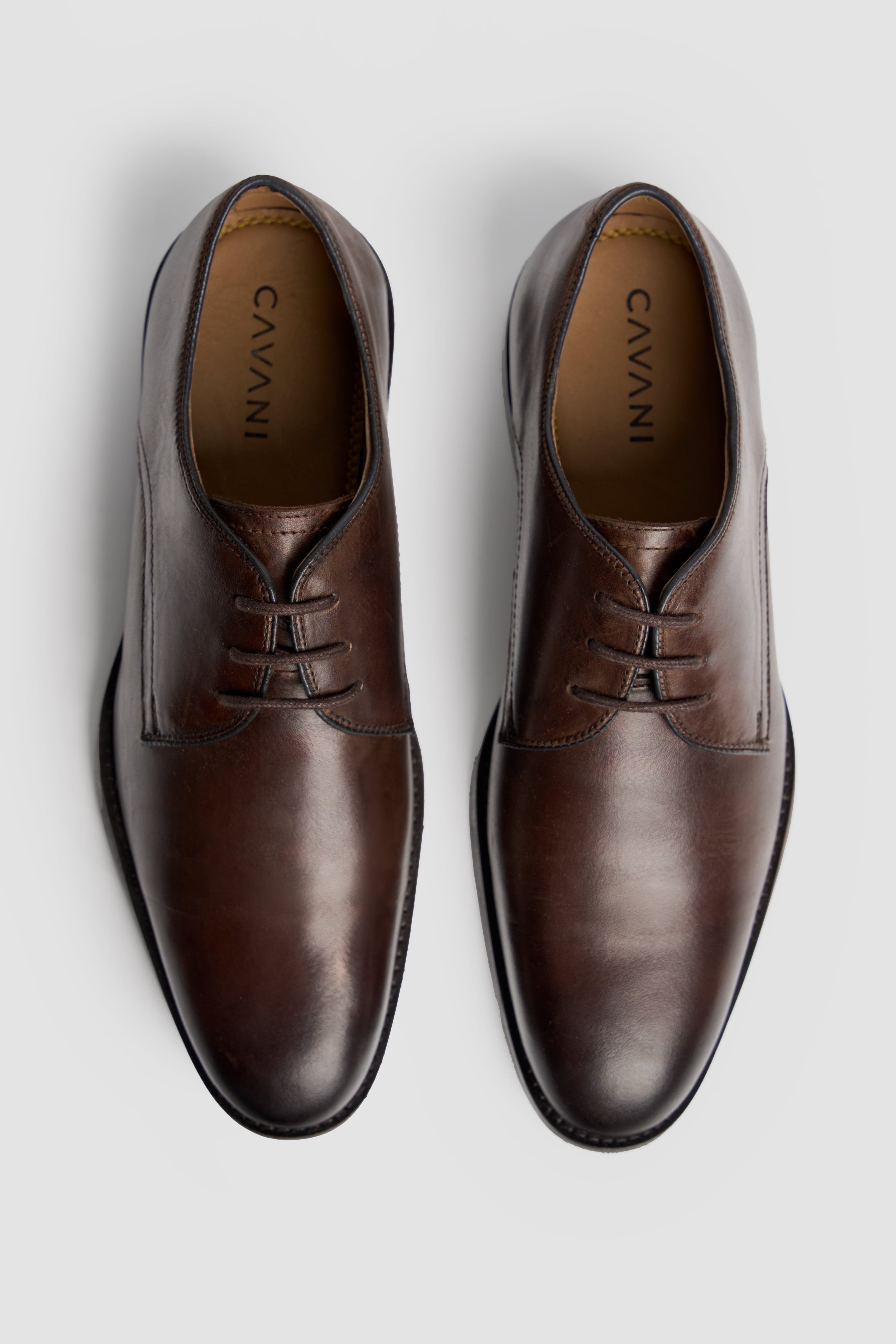 Men’s Leather Lace Up Derby Dress Shoes - Taylor - Chocolate Brown
