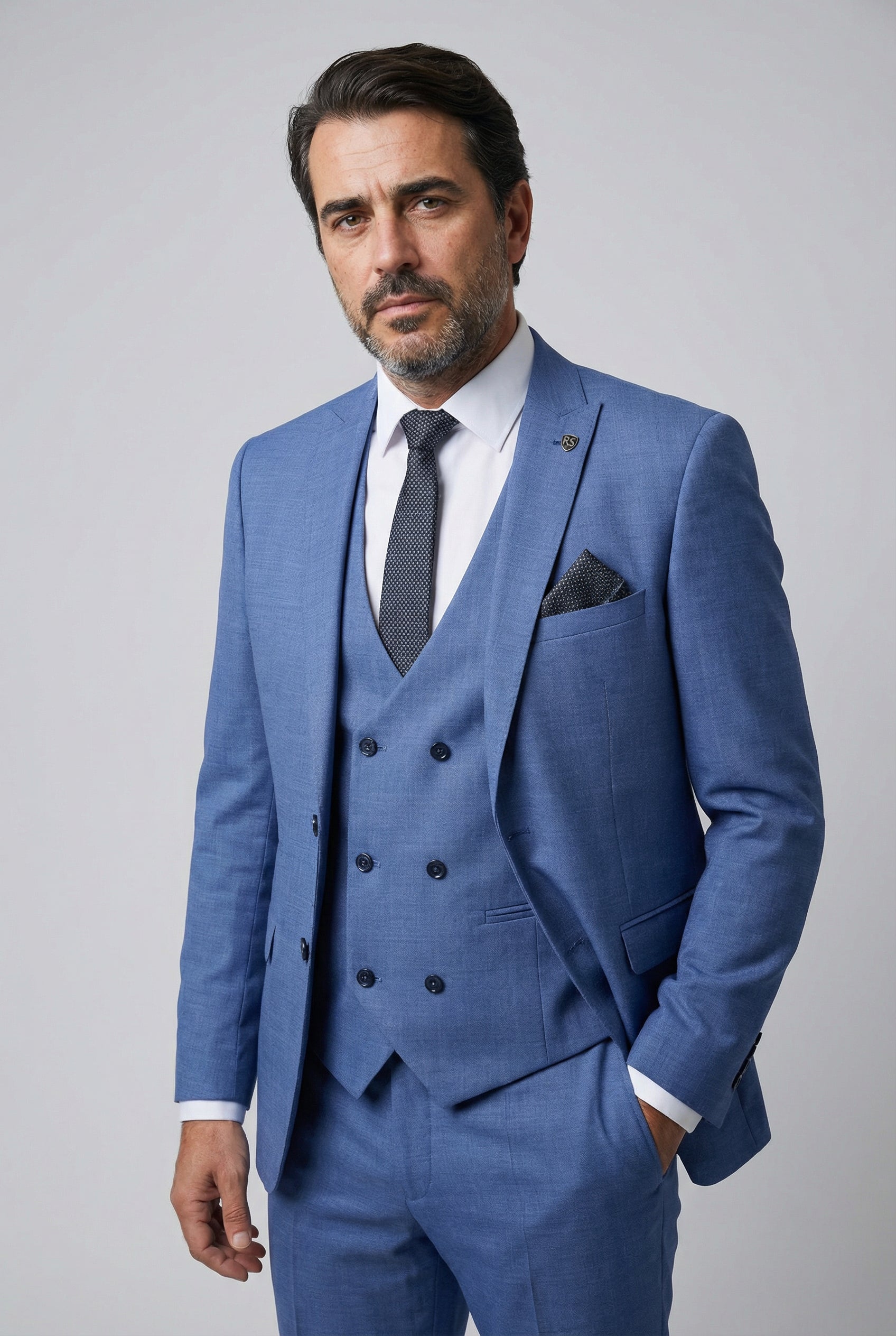 Men's Light Tailored Fit Suit - JAYDEN - Blue