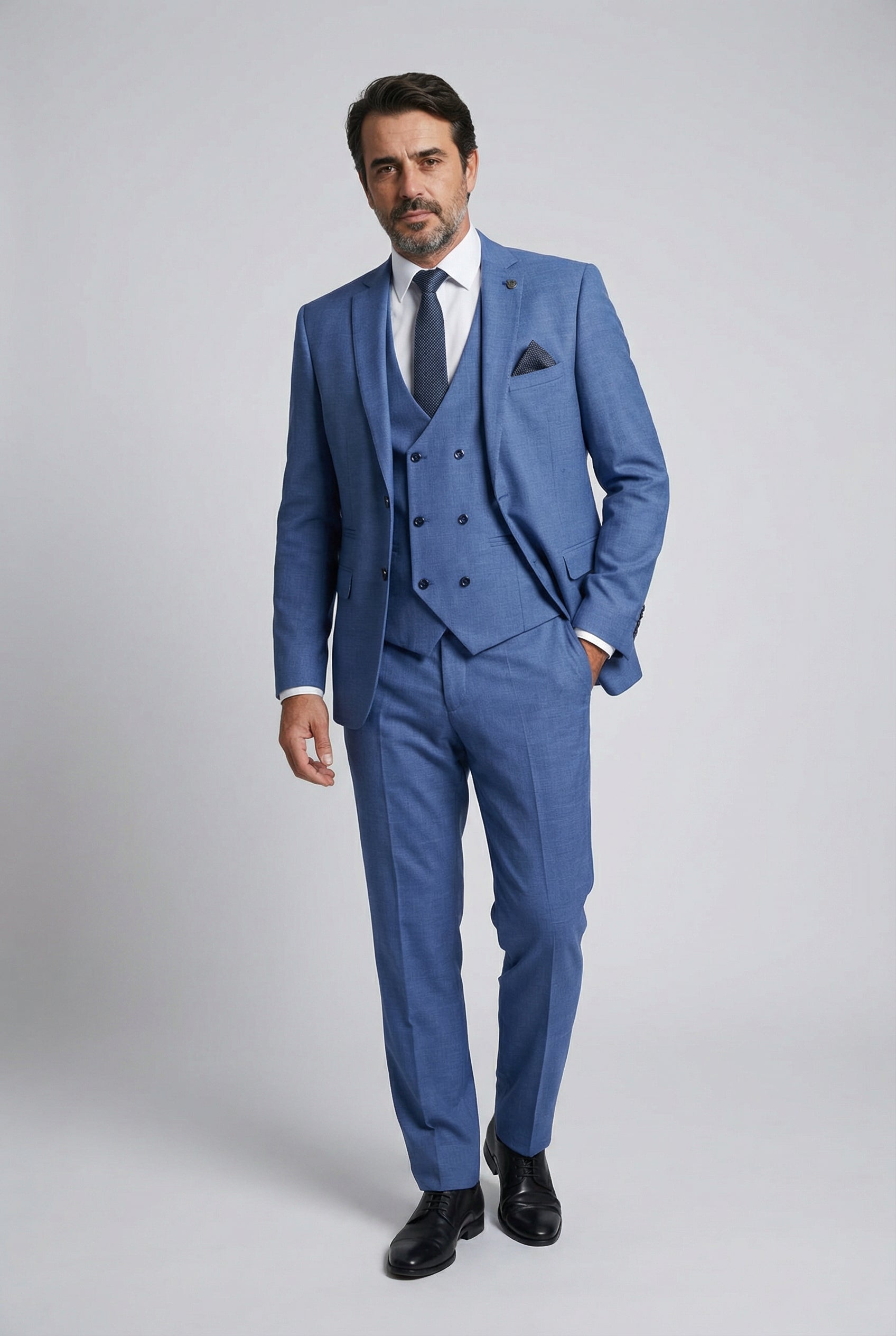 Men's Light Tailored Fit Suit - JAYDEN - Blue