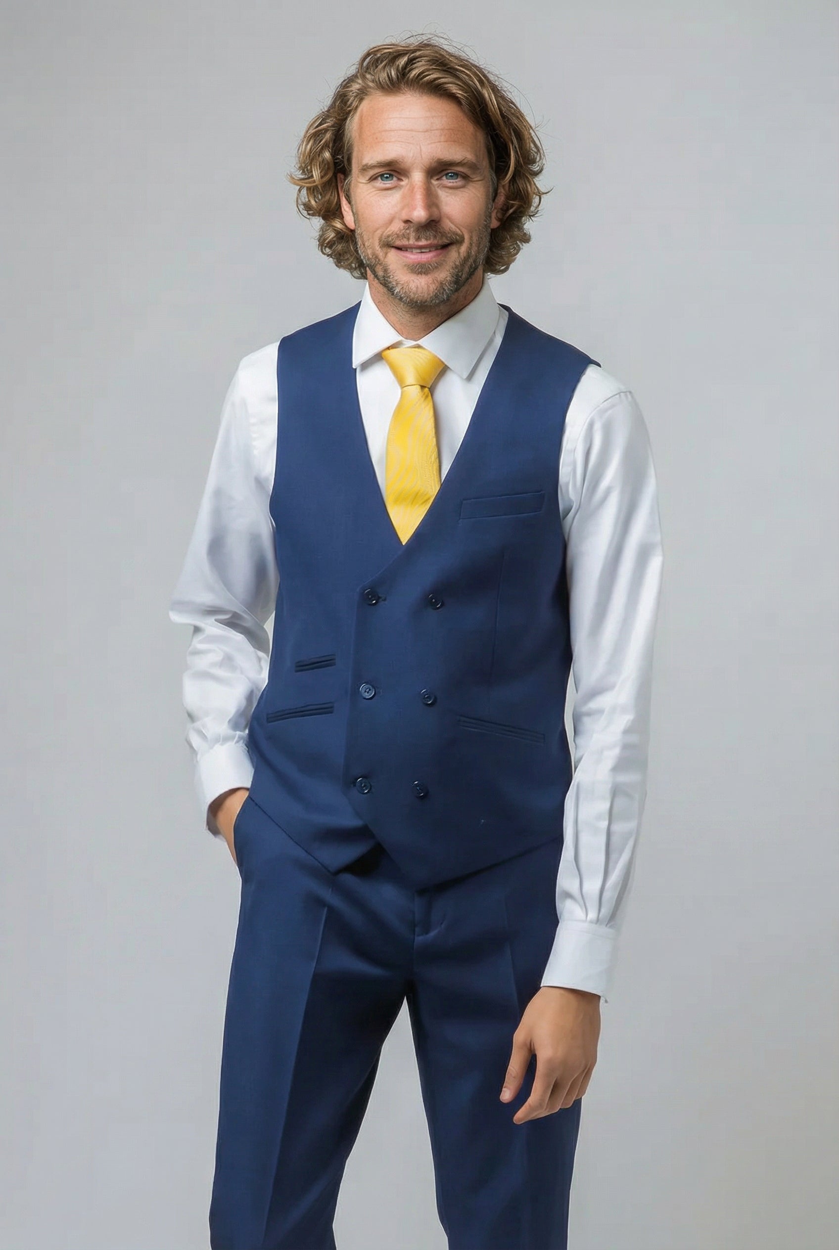 Men's Slim Fit Suit - ISAAC - Navy Blue