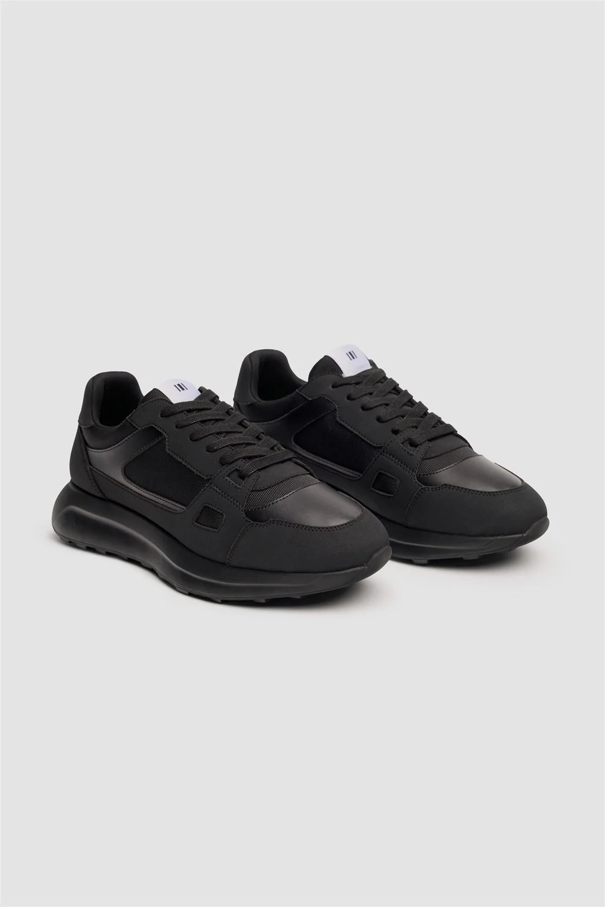 Men’s Suede-Accented Casual Trainers - Albany - Black