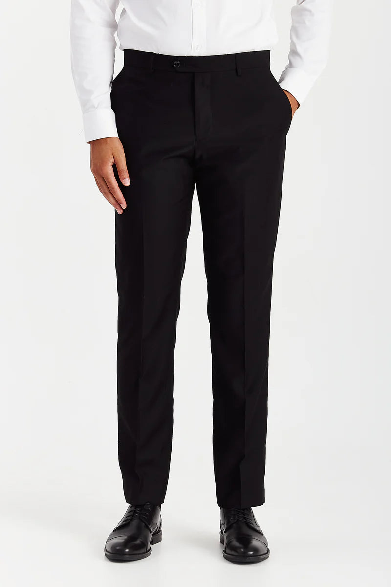 Men's Tailored Fit Black Suit - PARKER - Black