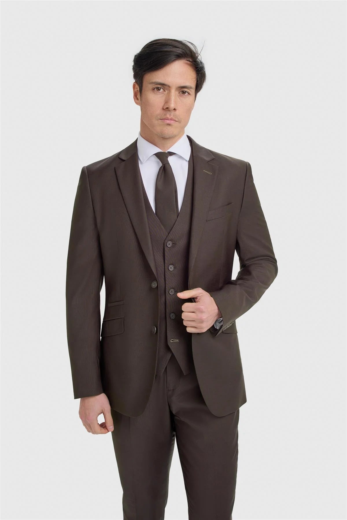 Men’s Wool 3-Piece Slim Fit Formal Suit - Bond – Auburn