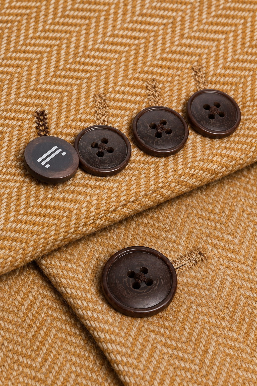 Men’s 3-Piece Wool Herringbone Tweed Suit - Thomas - Amber