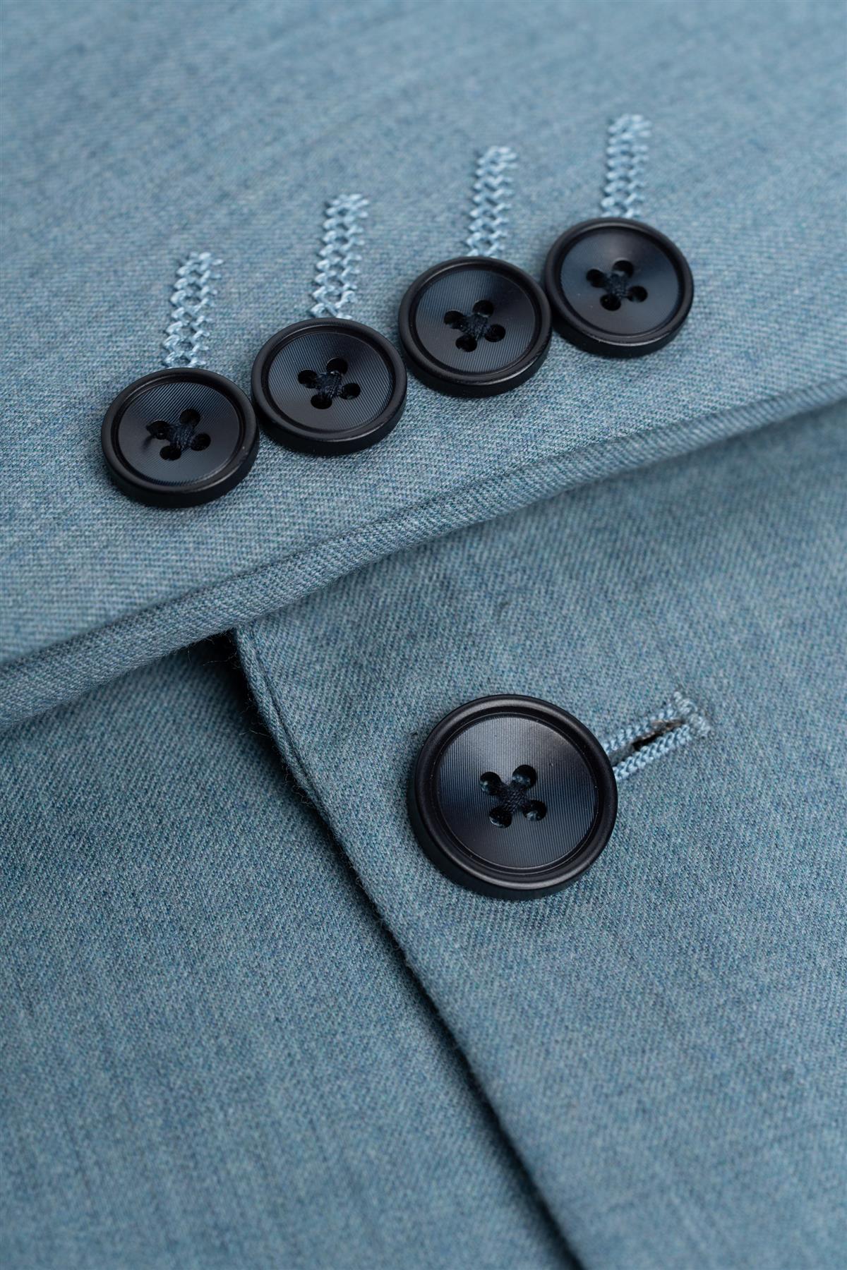 Men’s Wool Slim Fit Formal Suit Jacket - James - Marine Blue