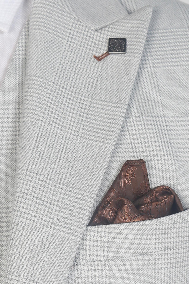 Father & Son Matching Glen Check 3-Piece Suit Set - Mark - Stone Beige